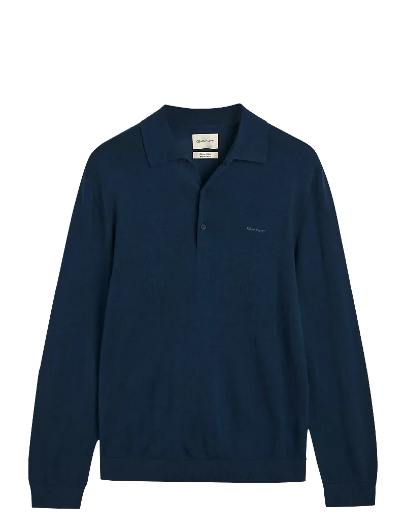 GANT - EXTRAFINE MERINO WOOL POLO - stickade pikéer - marine - 1