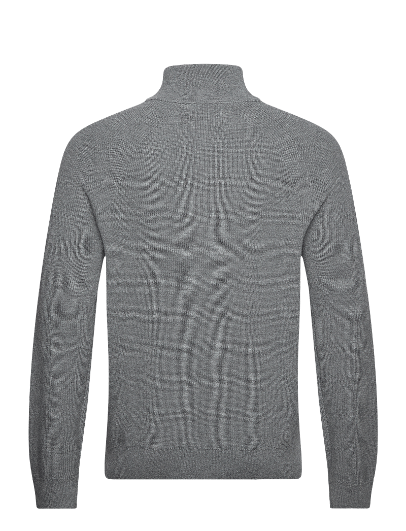 GANT - COTTON WOOL RIB HALF ZIP - half zip - dark grey melange - 2
