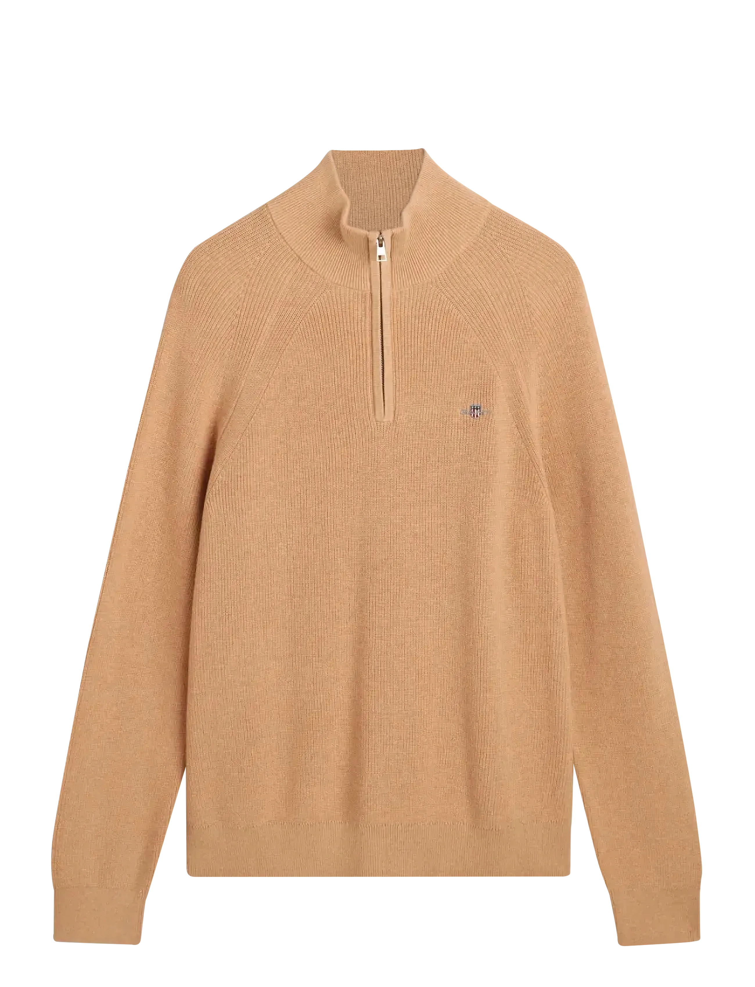 Gant COTTON WOOL RIB HALF ZIP - Halfzip strik - KHAKI MELANGE / khaki/green