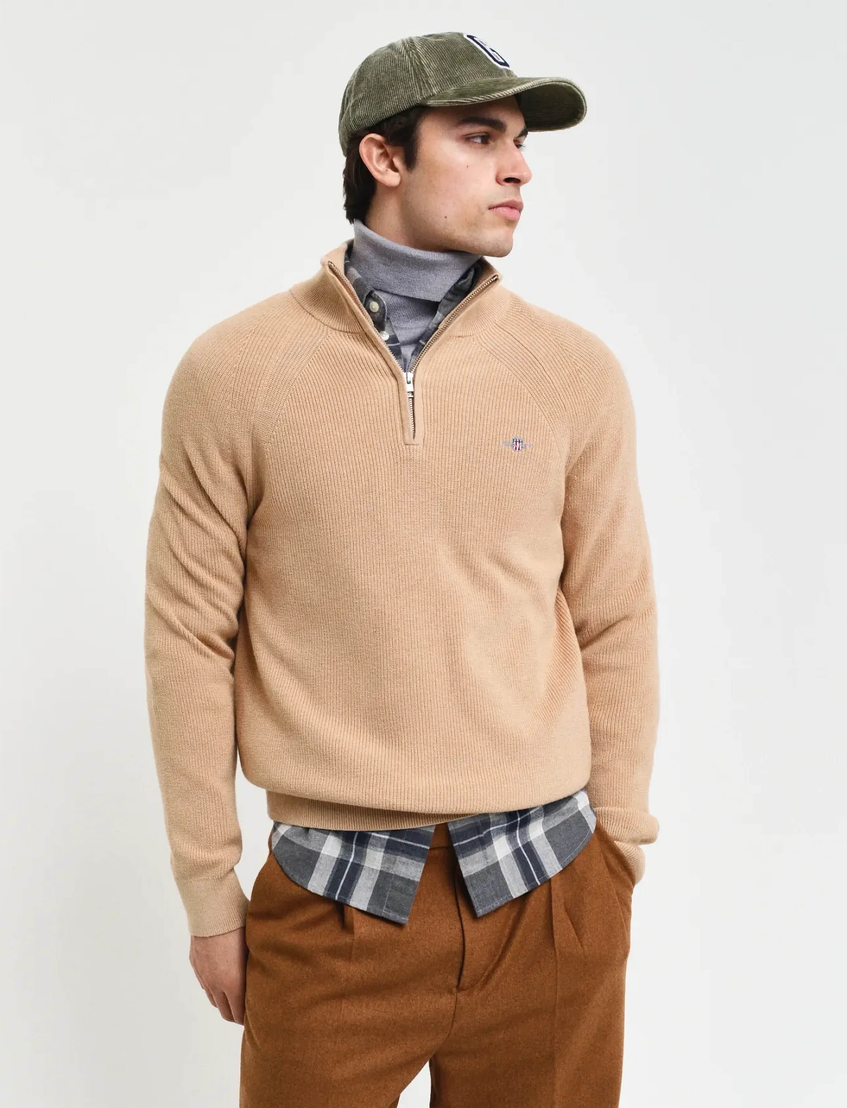 Cotton Wool Rib Half Zip