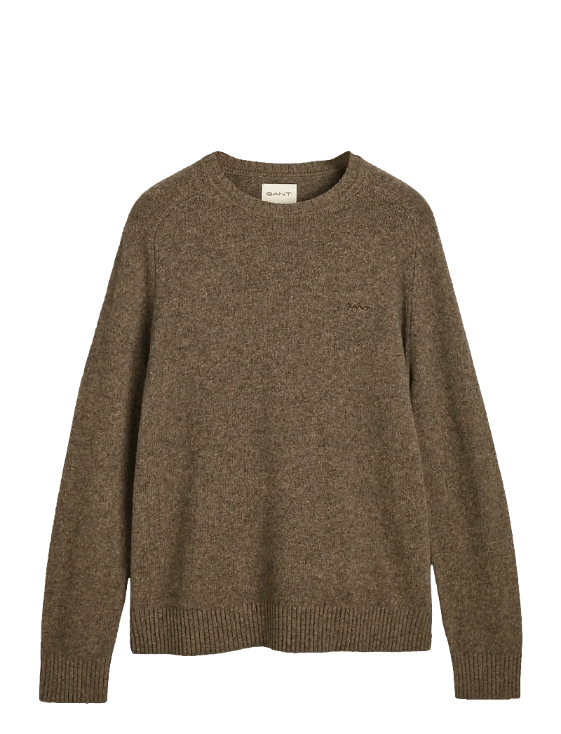 GANT - WOOL BLEND C-NECK - Ümmarguse kaelusega kudumid - dark hazelnut melange - 1
