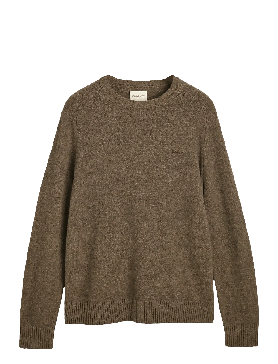Gant - WOOL BLEND C-NECK - rundhalsad - dark hazelnut melange - 1
