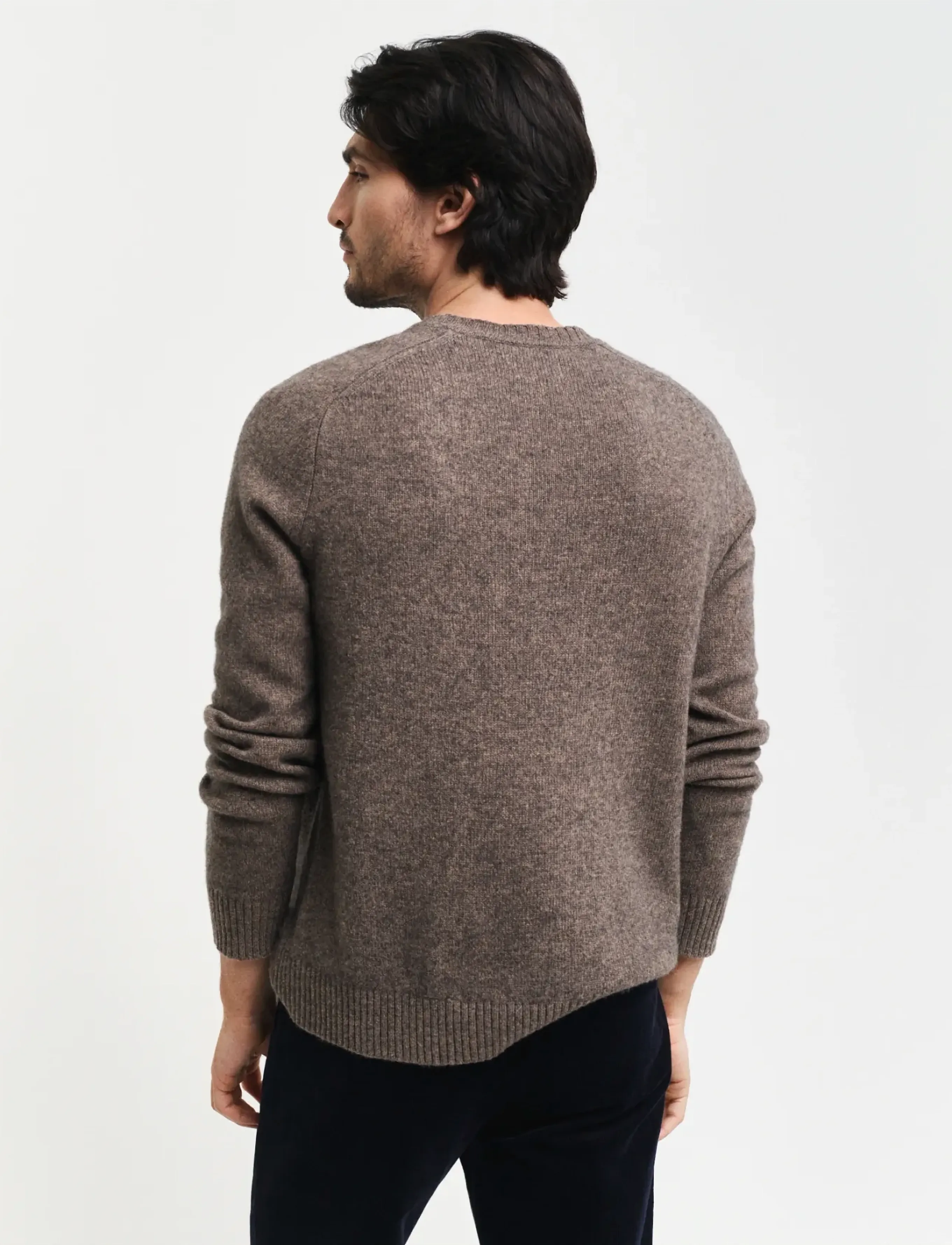 Gant - WOOL BLEND C-NECK - basic knitwear - dark hazelnut melange - 2