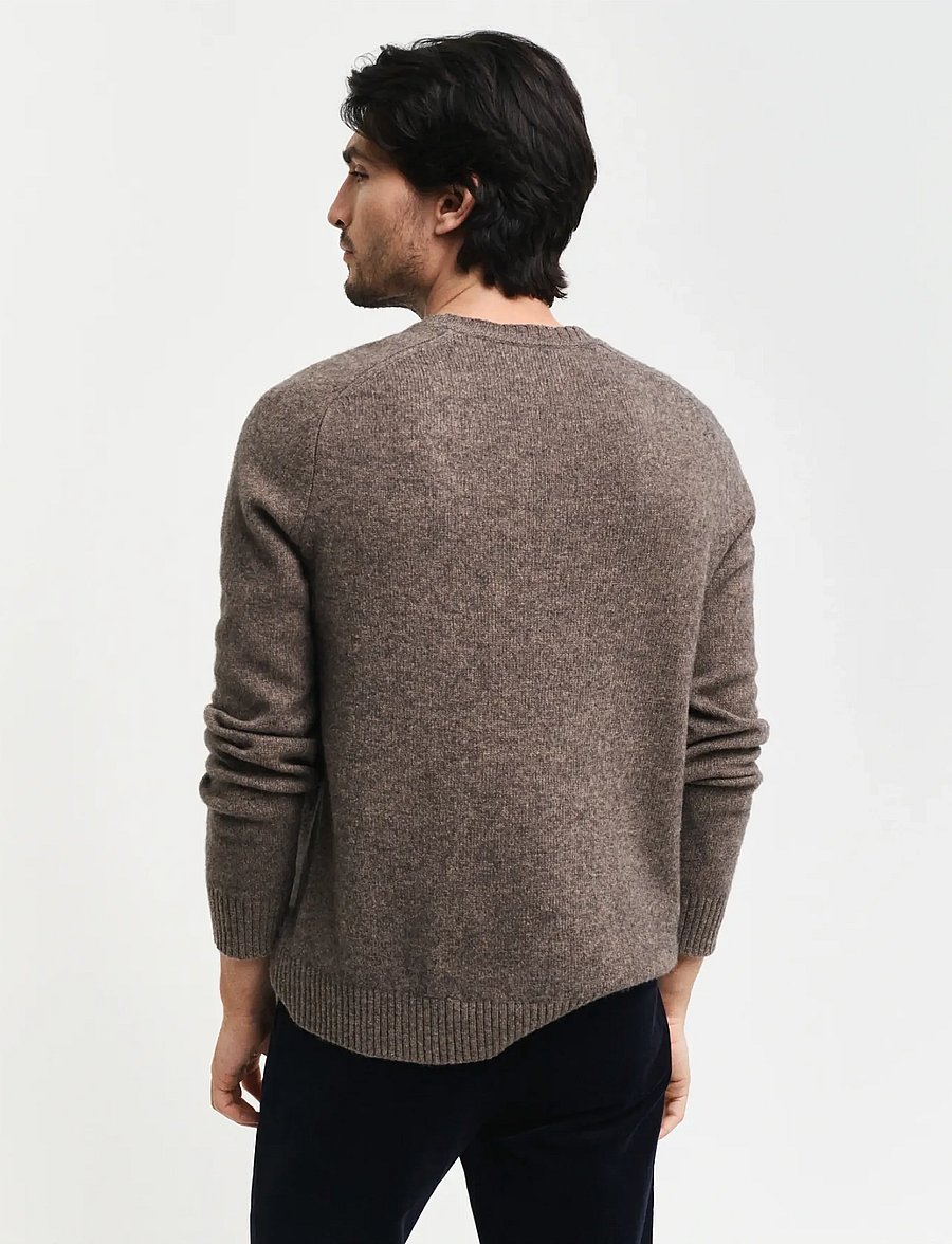 Gant - WOOL BLEND C-NECK - rundhalsad - dark hazelnut melange - 2
