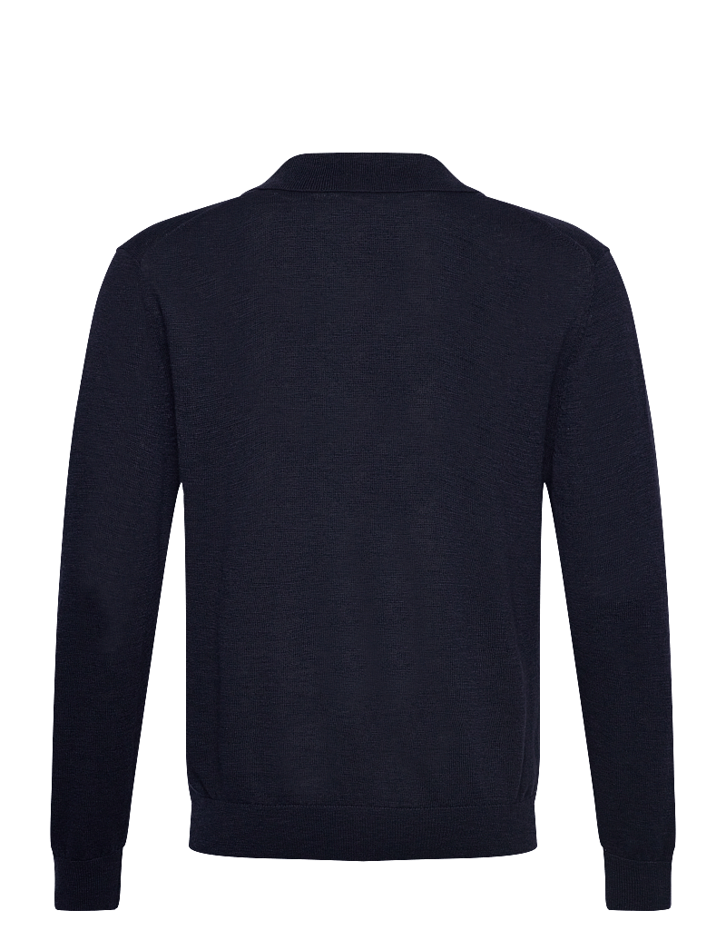 GANT - LINEN BLEND POLO - long-sleeved knitted polos - evening blue - 2