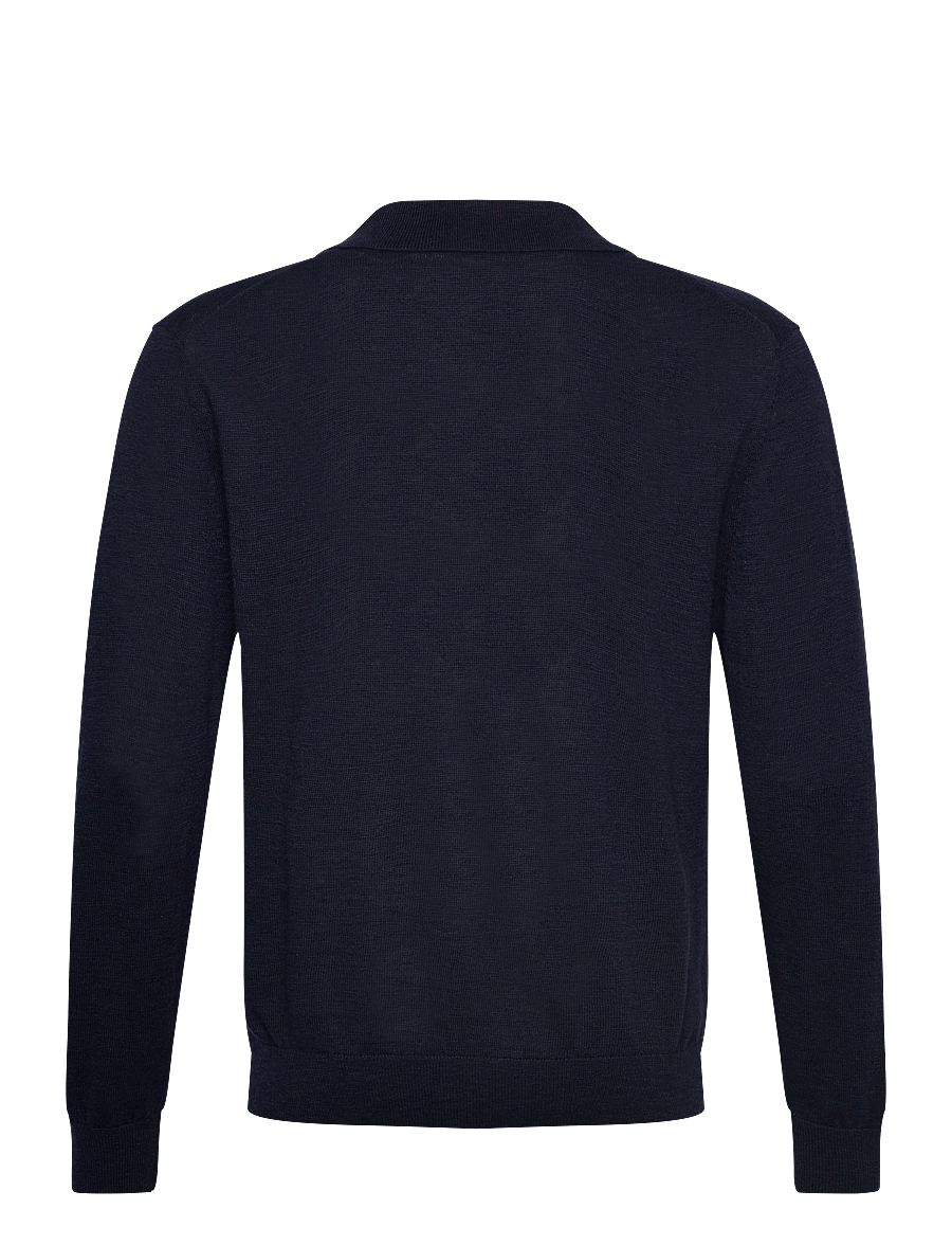 Gant - LINEN BLEND POLO - langärmelige gestrickte polohemden - evening blue - 2