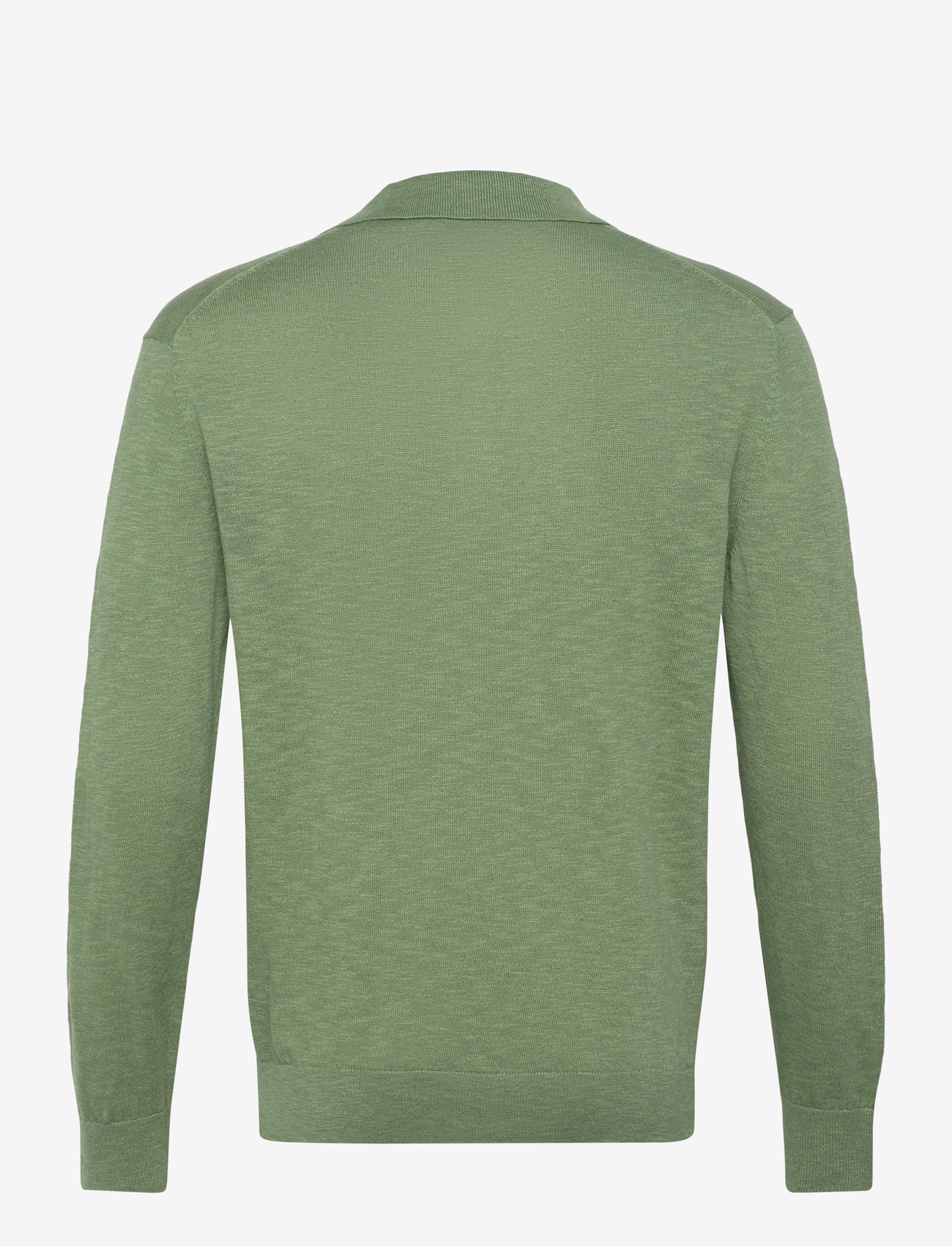 GANT - LINEN BLEND POLO - poloer i strik med lange ærmer - kalamata green - 1