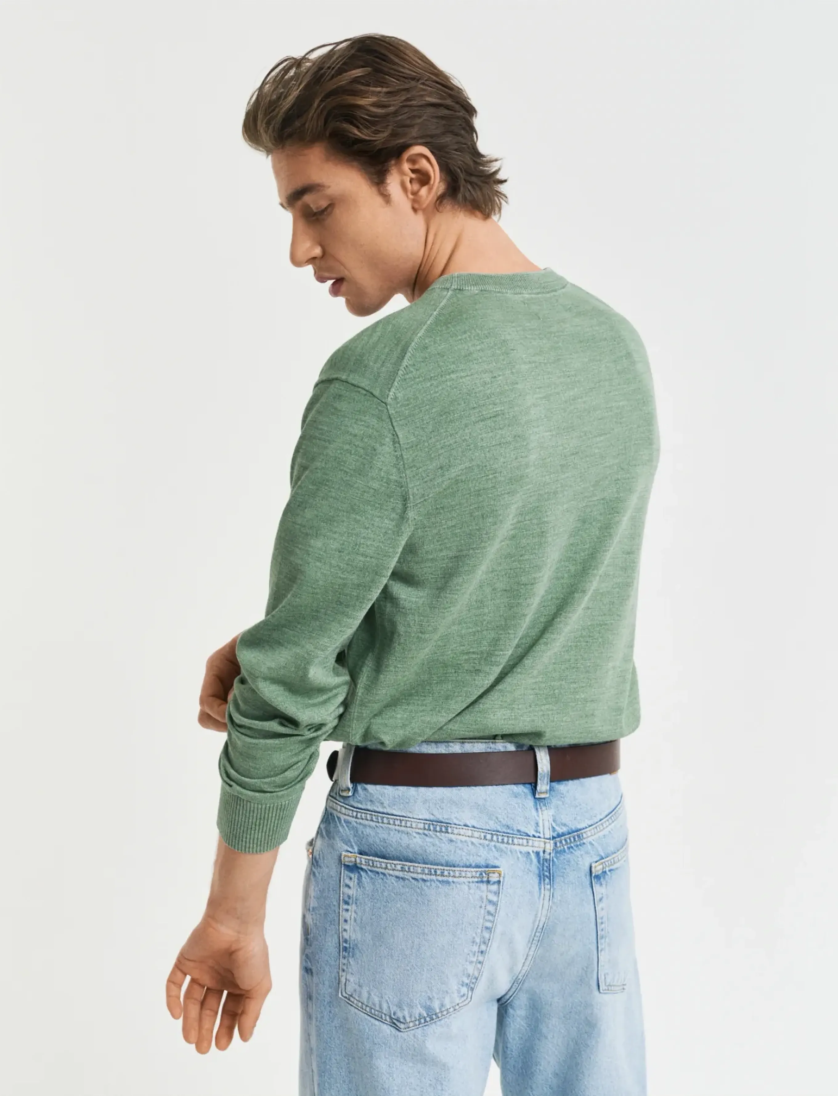 Gant - SUNFADED C-NECK - Ümmarguse kaelusega kudumid - kalamata green - 2