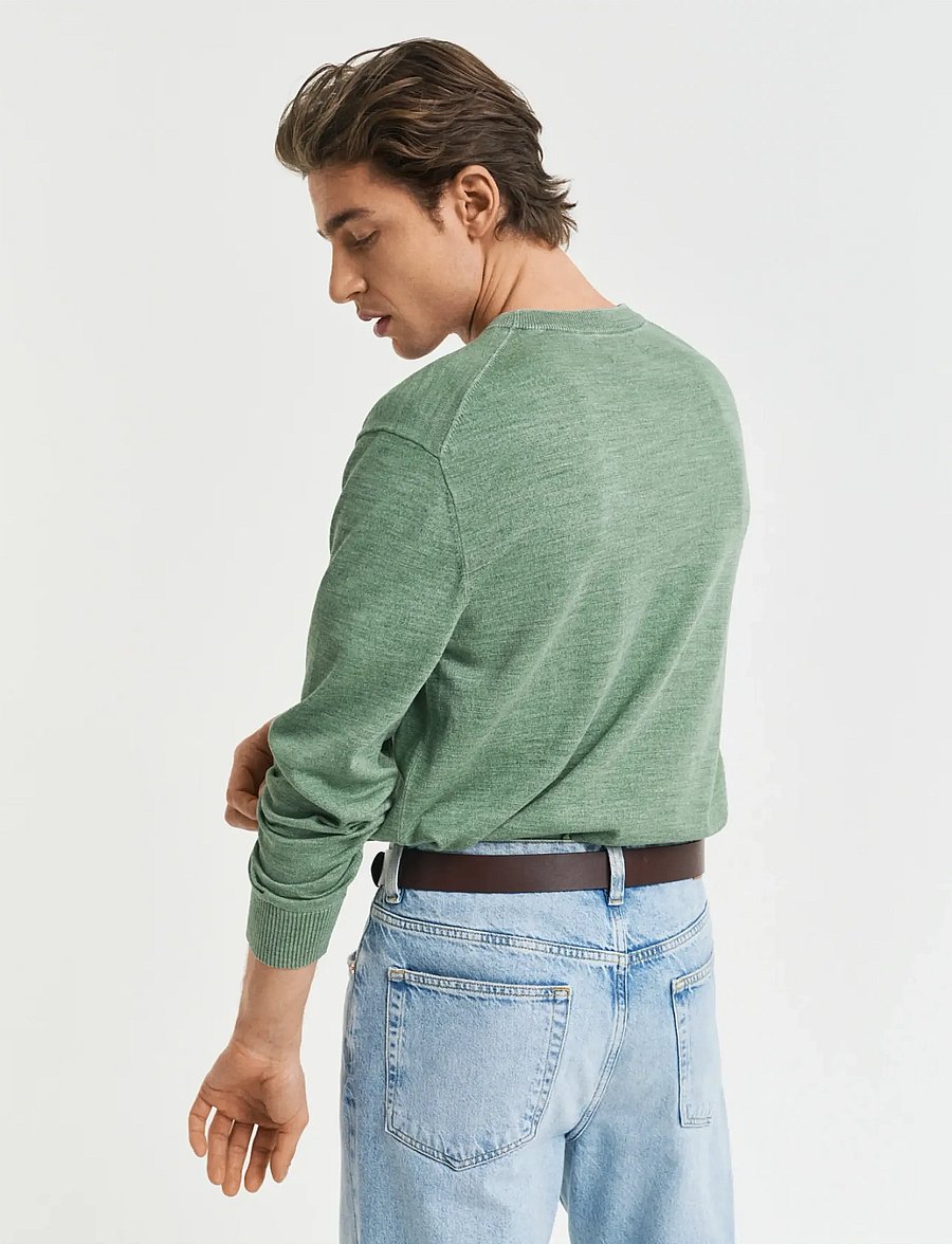Gant - SUNFADED C-NECK - Ümara kaelusega - kalamata green - 2