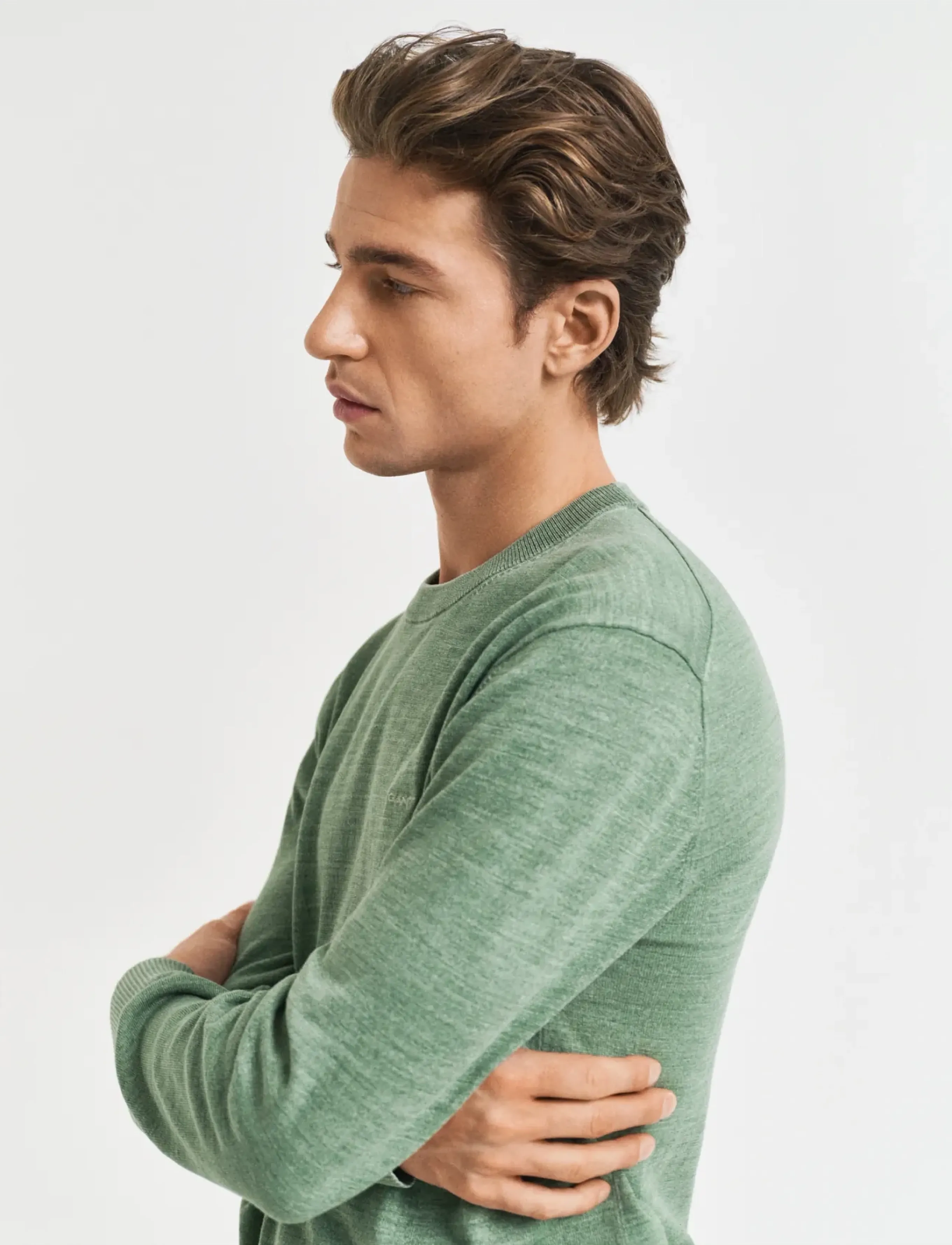 Gant - SUNFADED C-NECK - Ümmarguse kaelusega kudumid - kalamata green - 3