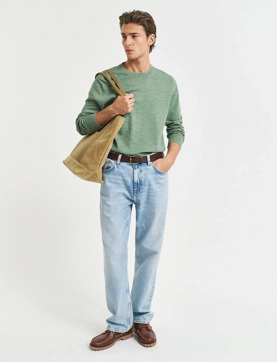 Gant - SUNFADED C-NECK - Ümara kaelusega - kalamata green - 4