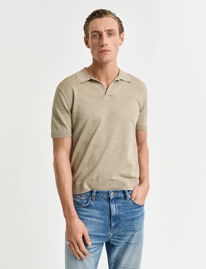 GANT - SUNFADED SS POLO - knitted polos - dry sand - 0