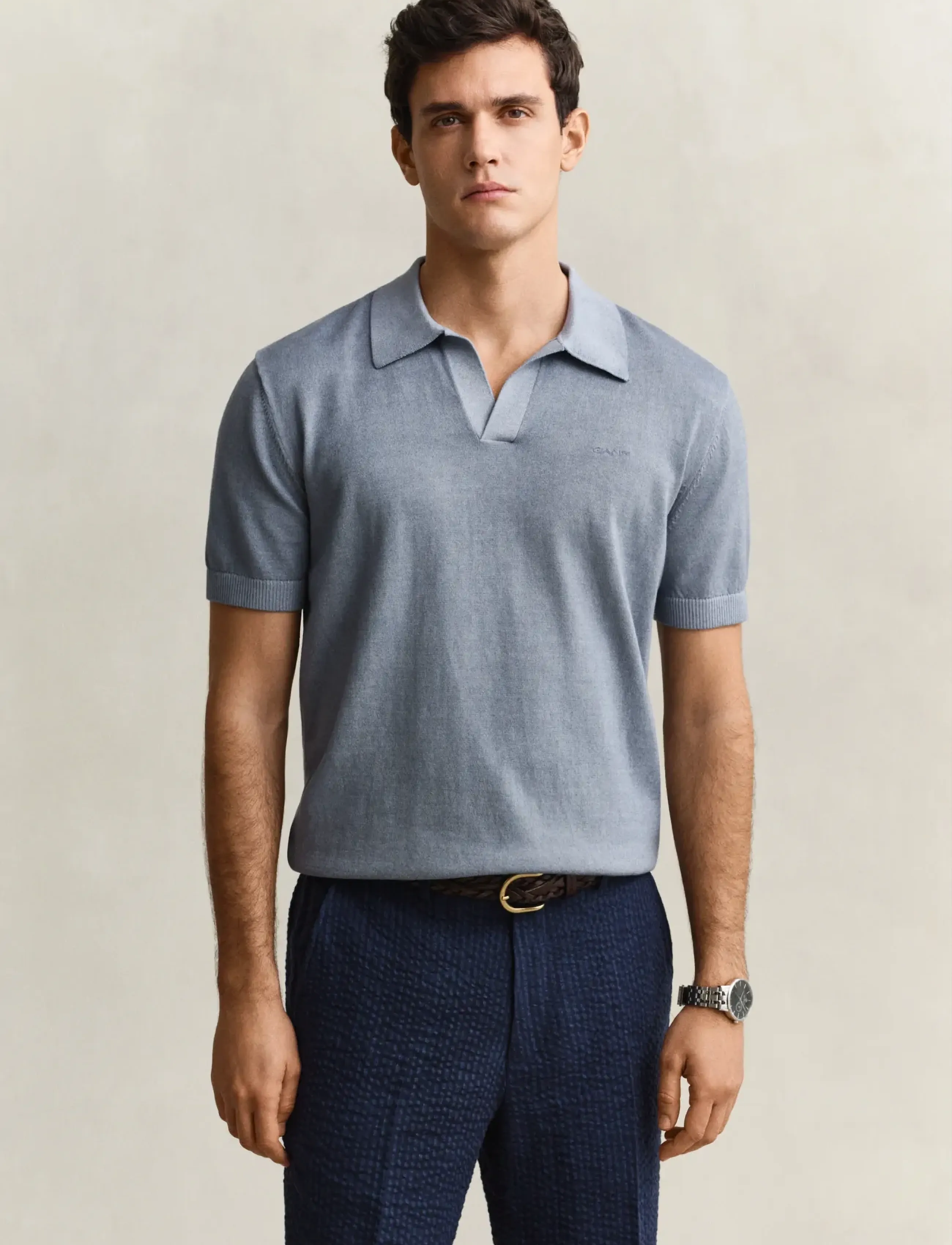 GANT SUNFADED SS POLO - Kläder - FADED DENIM / blue