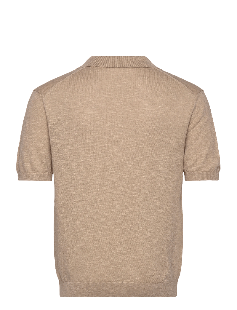GANT - LINEN BLEND SS POLO - kortärmade pikéer - dry sand - 2