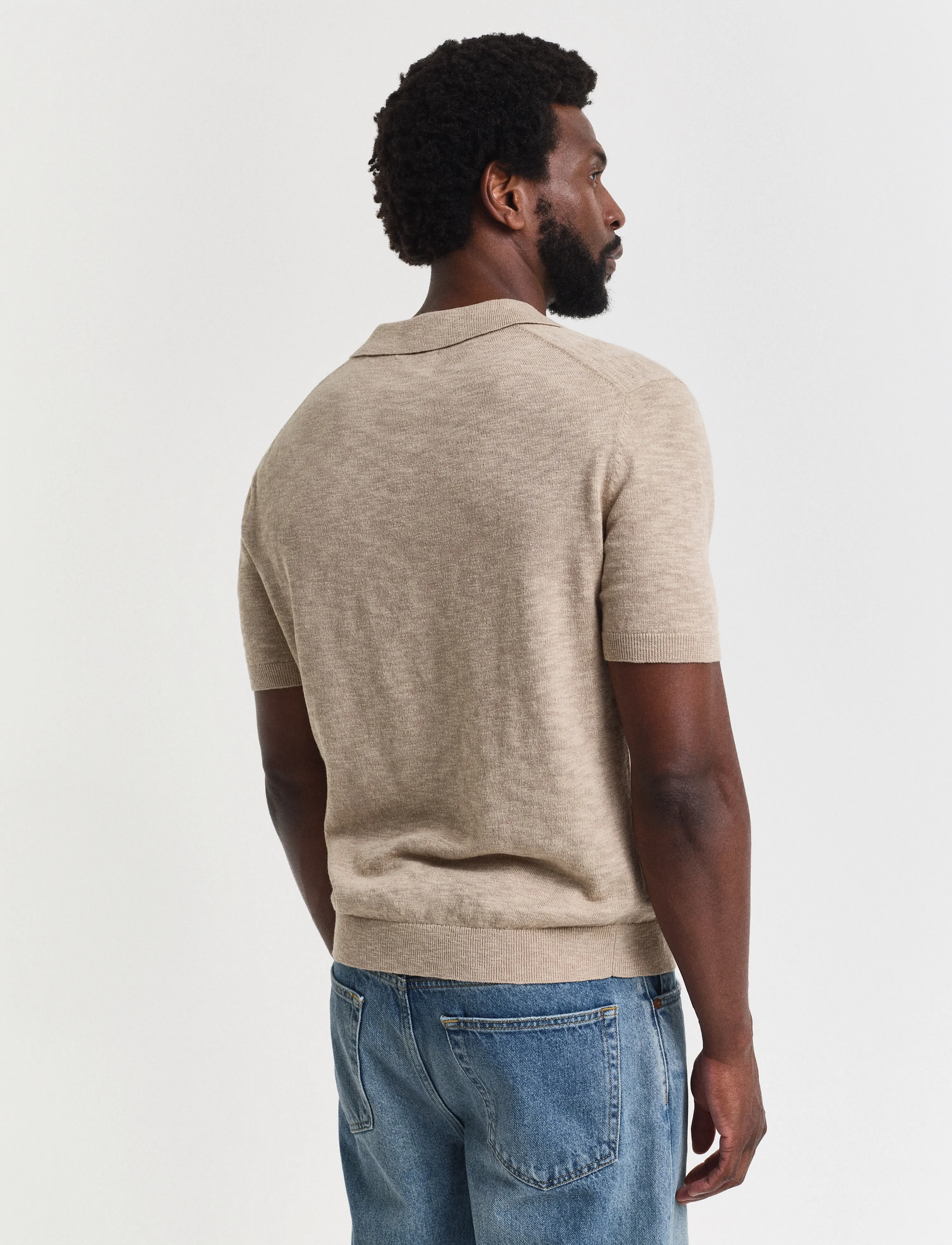Gant - LINEN BLEND SS POLO - lühikeste varrukatega polod - dry sand - 3