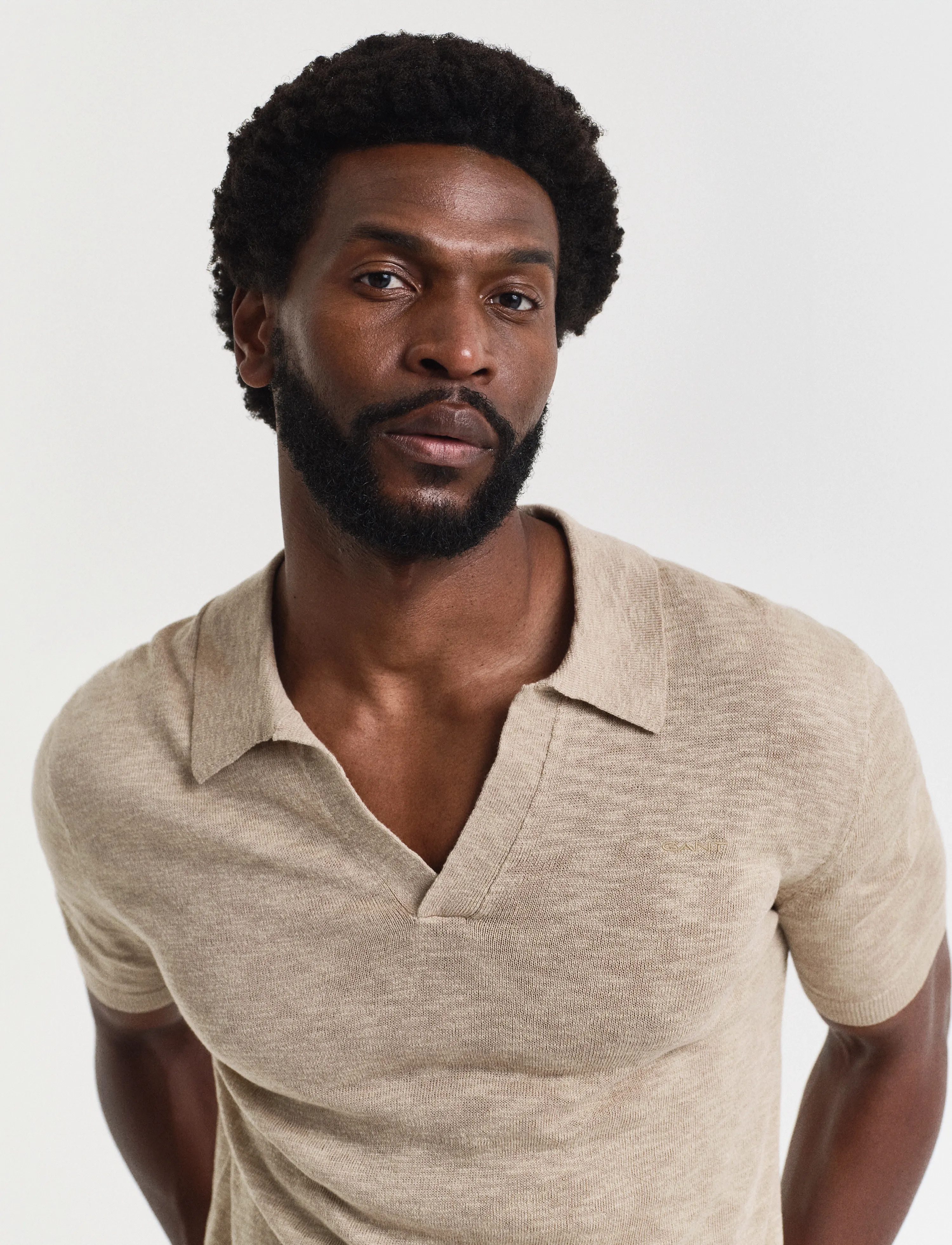 Gant - LINEN BLEND SS POLO - lühikeste varrukatega polod - dry sand - 4