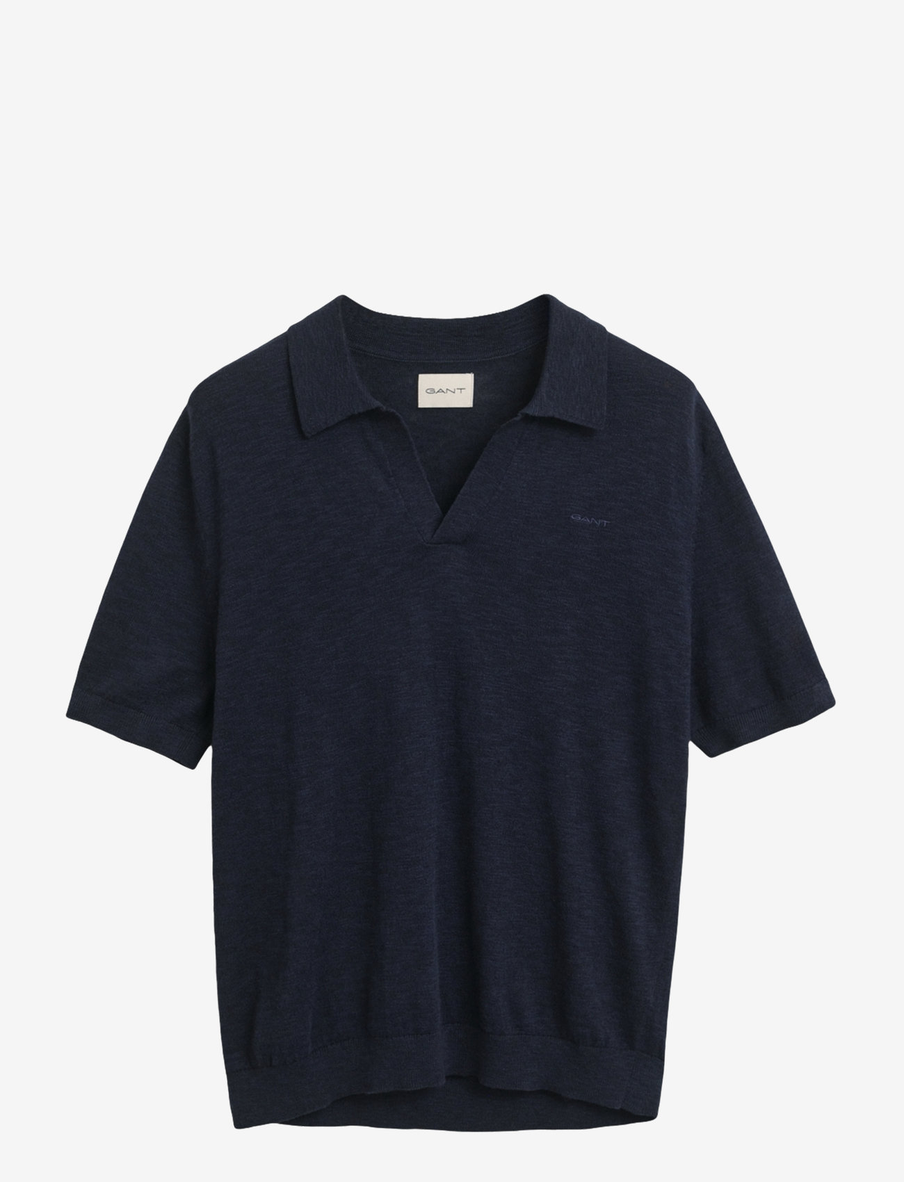 GANT - LINEN BLEND SS POLO - short-sleeved polos - evening blue - 1