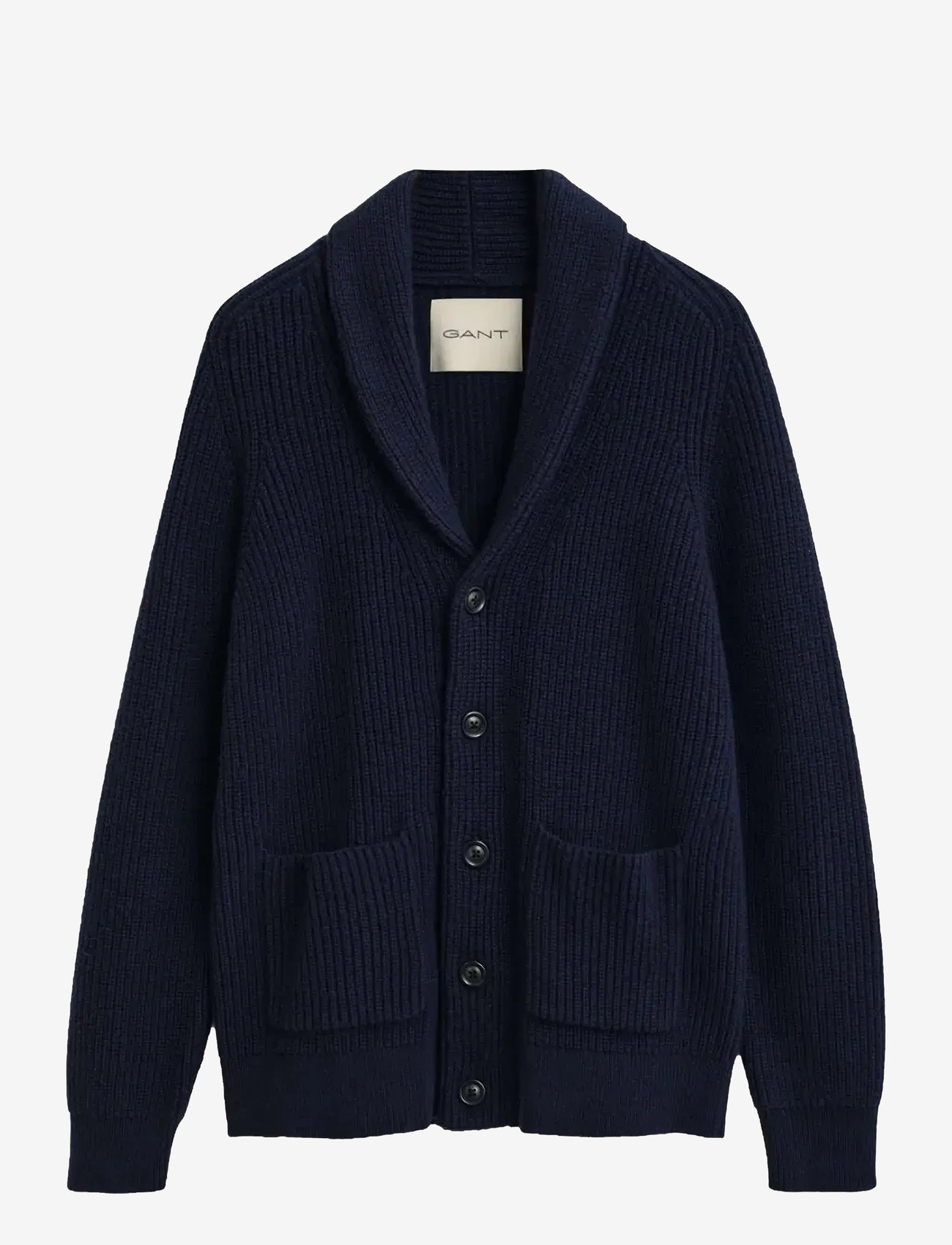 GANT - WOOL BLEND SHAWL COLLAR CARDIGAN - evening blue - 1