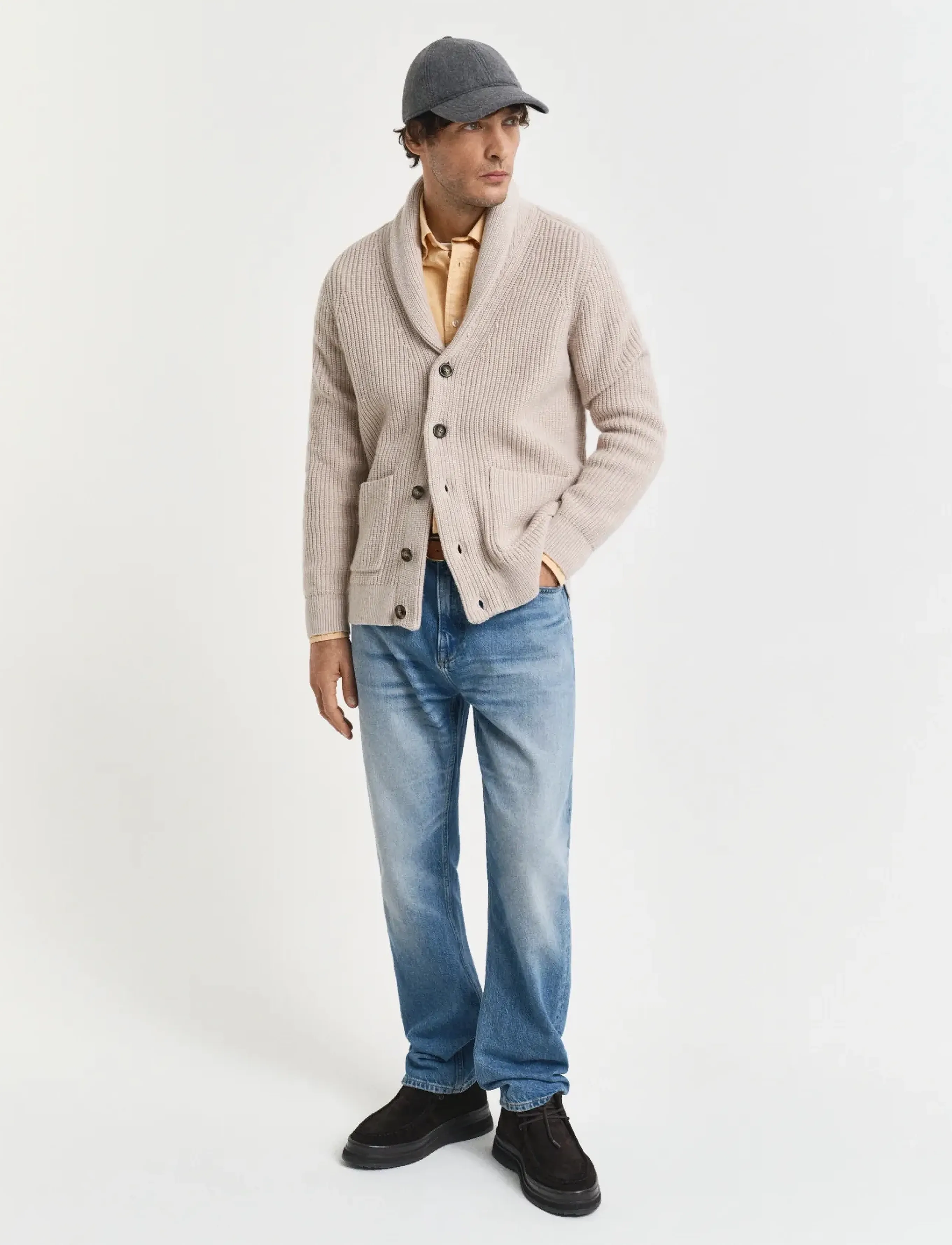 Gant Wool Blend Shawl Collar Cardigan herr – bild 3