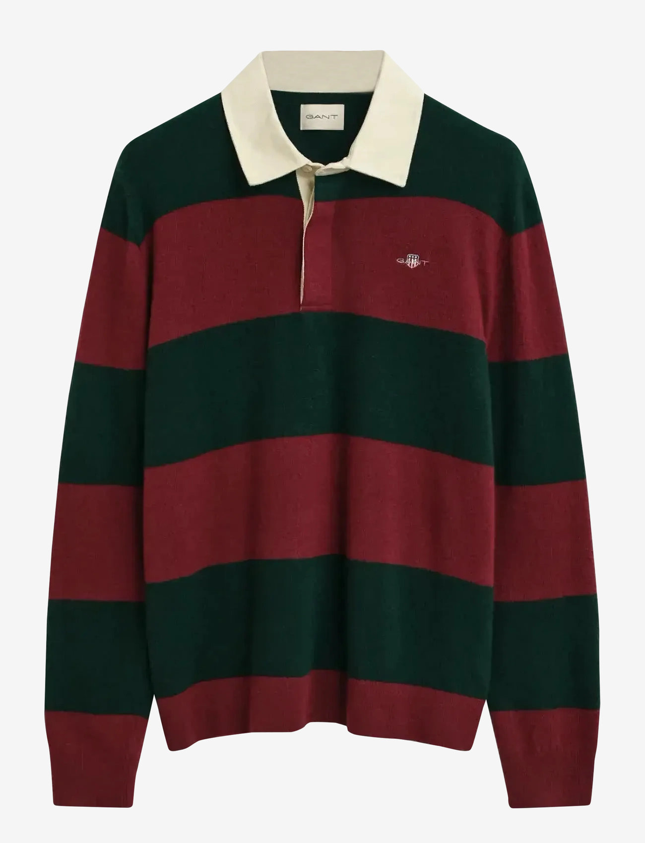 GANT - EXTRAFINE LAMBSWOOL STRIPED POLO - långärmade pikéer - tartan green - 1