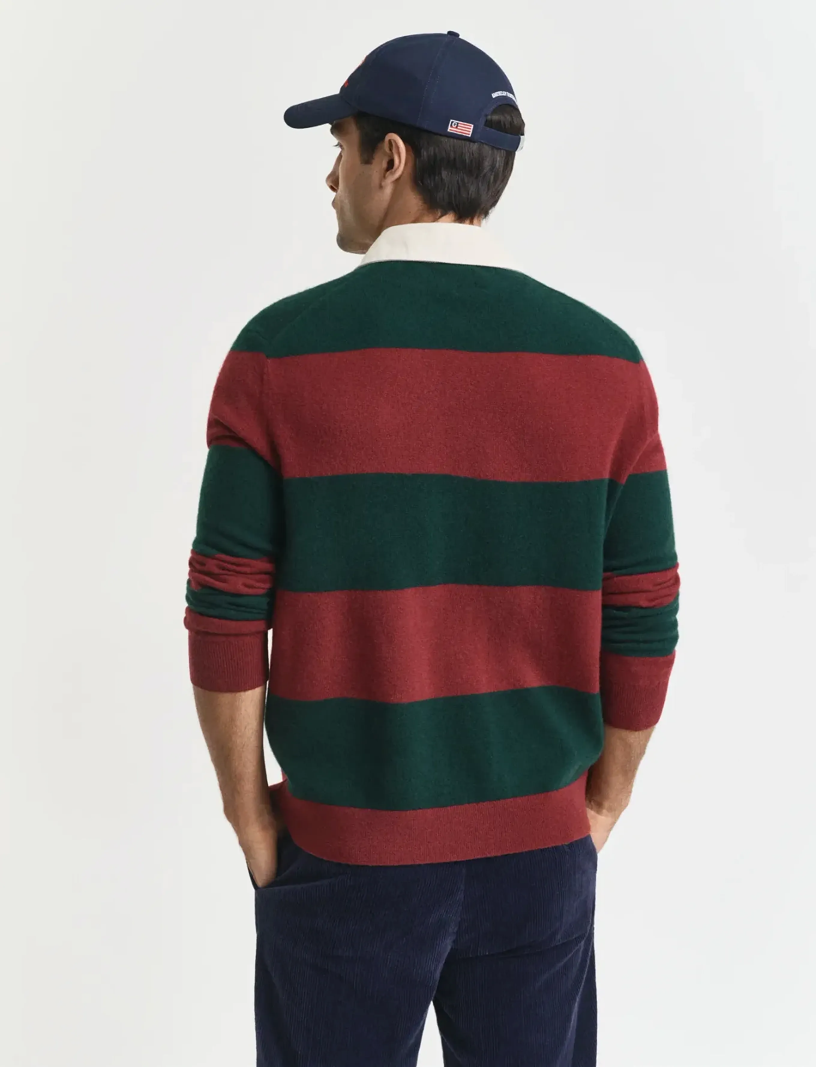 Gant - EXTRAFINE LAMBSWOOL STRIPED POLO - langærmede poloer - tartan green - 2