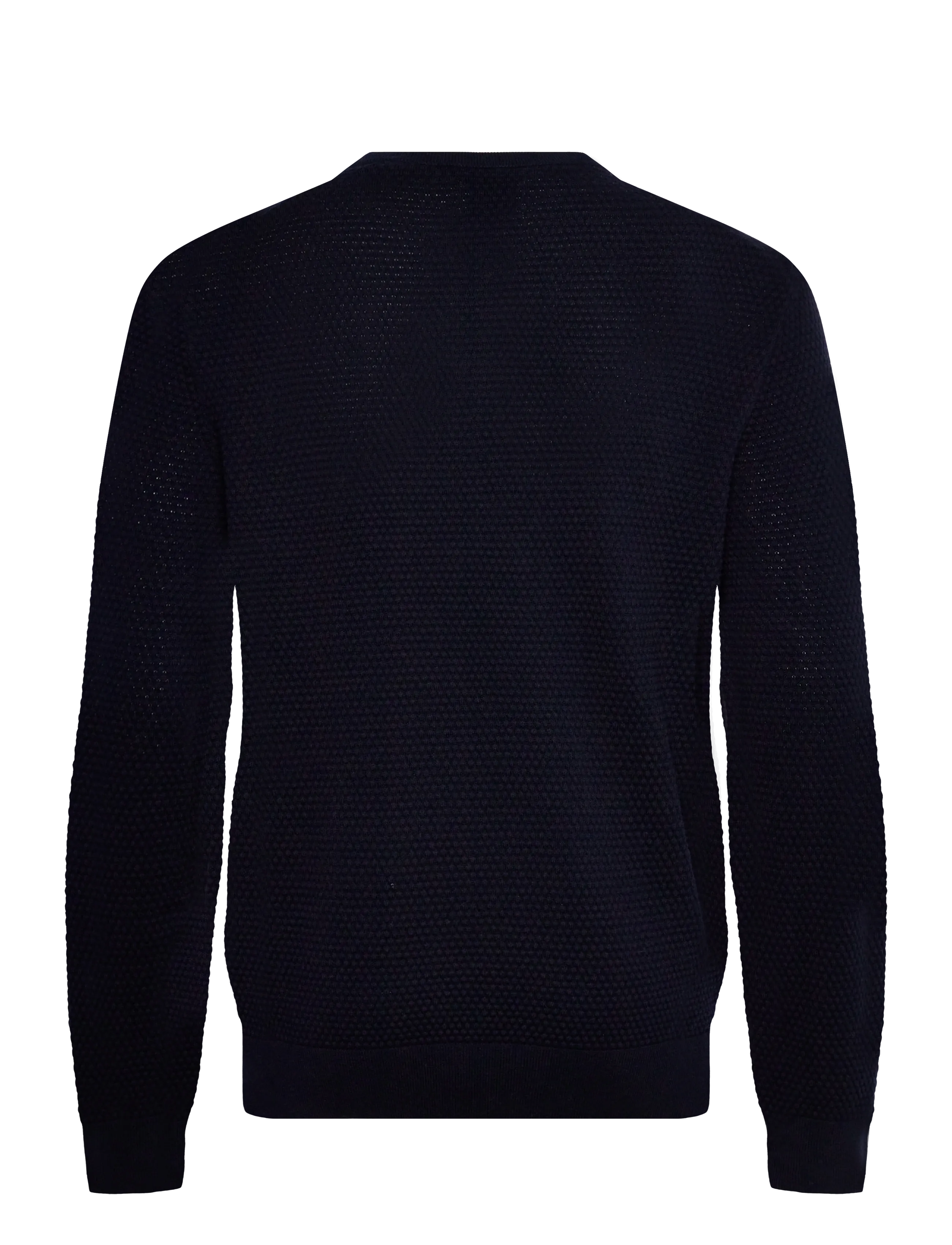 GANT - TEXTURED COTTON MERINO C-NECK - evening blue - 1