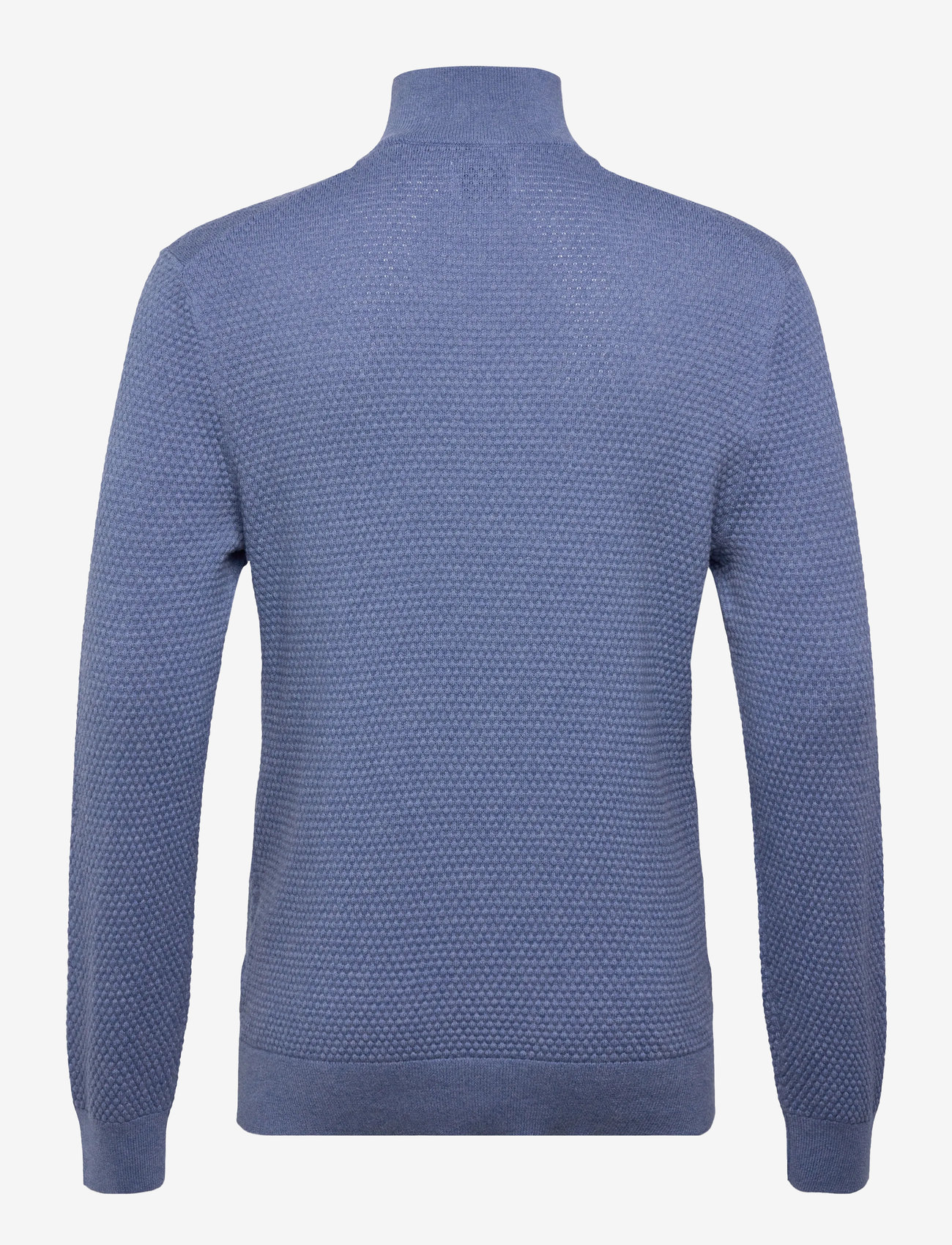 GANT - TEXTURED COTTON MERINO HALF ZIP - pullover mit halbem reißverschluss - denim blue melange - 1