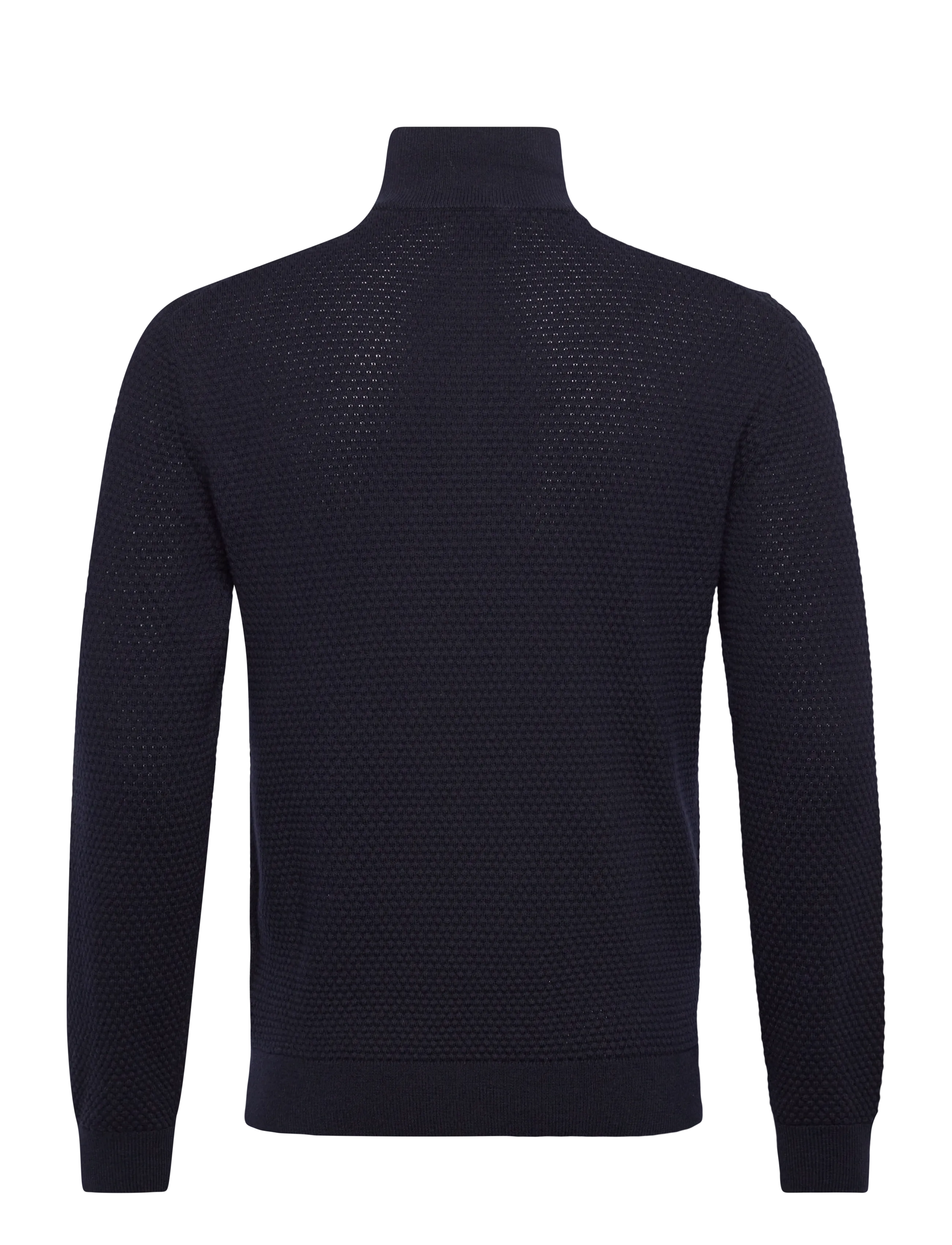 Gant - TEXTURED COTTON MERINO HALF ZIP - evening blue - 1