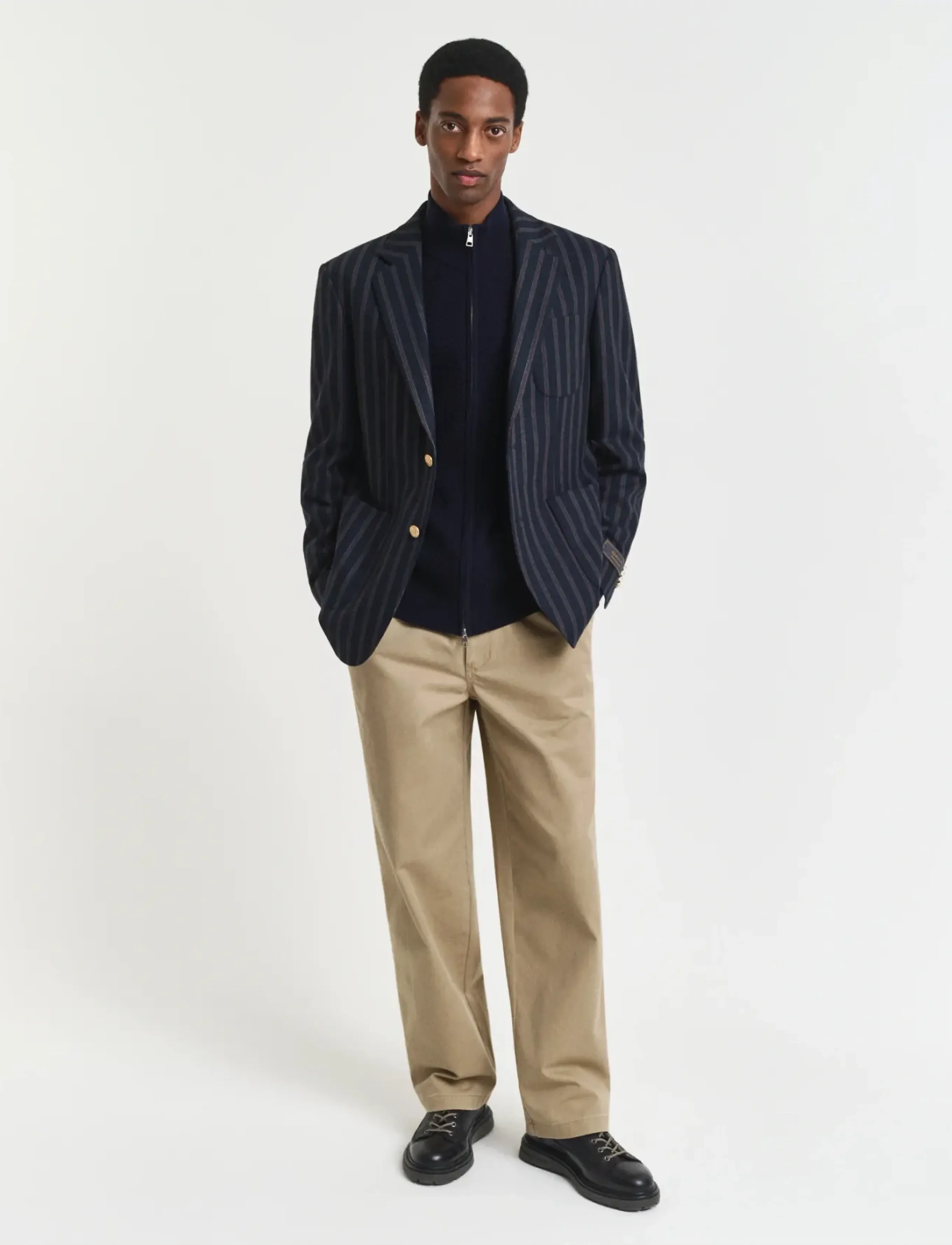 Gant - TEXTURED COTTON MERINO CARDIGAN - lukuga džemprid - evening blue - 4