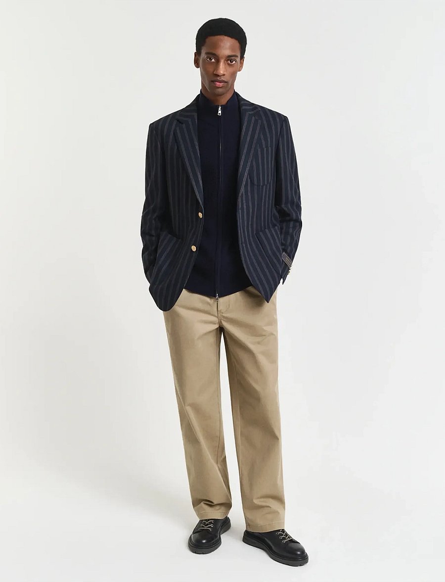 Gant - TEXTURED COTTON MERINO CARDIGAN - lukuga džemprid - evening blue - 4