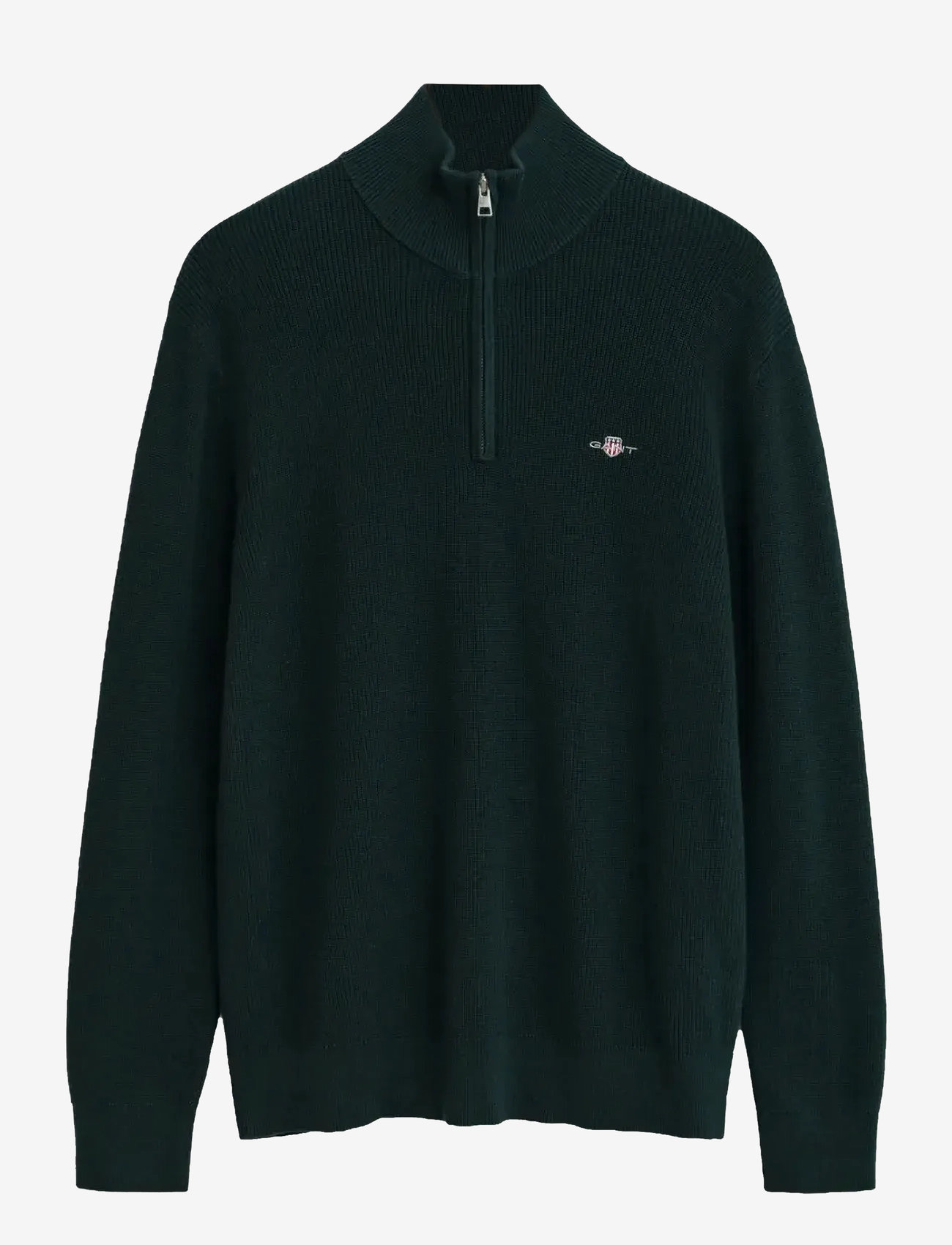 GANT - COTTON MERINO RIBBED HALF ZIP - pullover mit halbem reißverschluss - tartan green - 1