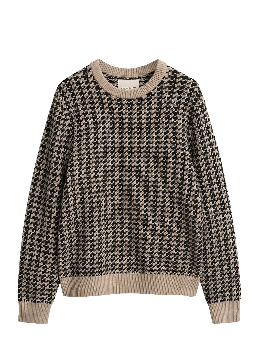 Gant - 2-TONE TEXTURE C-NECK - round necks - dk charcoal melange - 1