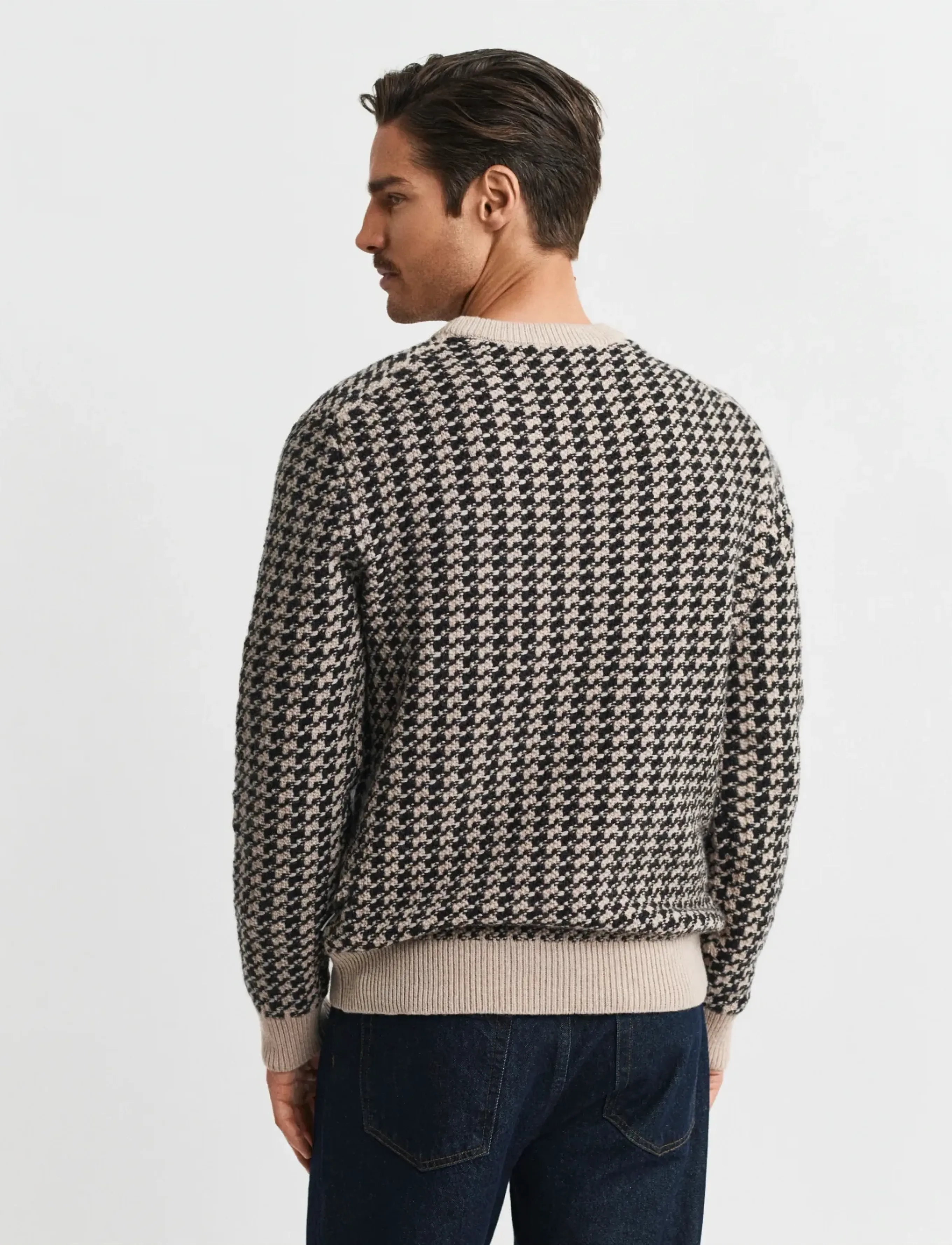Gant - 2-TONE TEXTURE C-NECK - rund hals - dk charcoal melange - 2