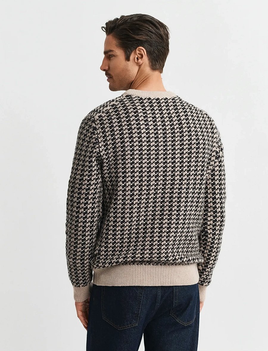 Gant - 2-TONE TEXTURE C-NECK - round necks - dk charcoal melange - 2