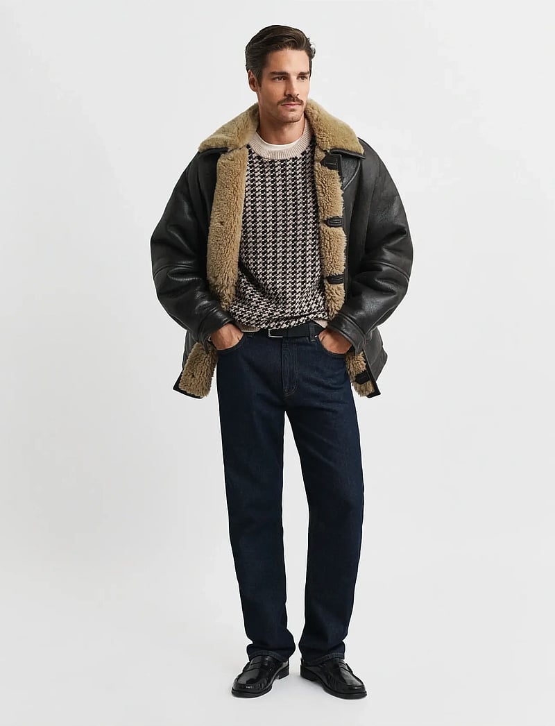 GANT - 2-TONE TEXTURE C-NECK - rundhals - dk charcoal melange - 4