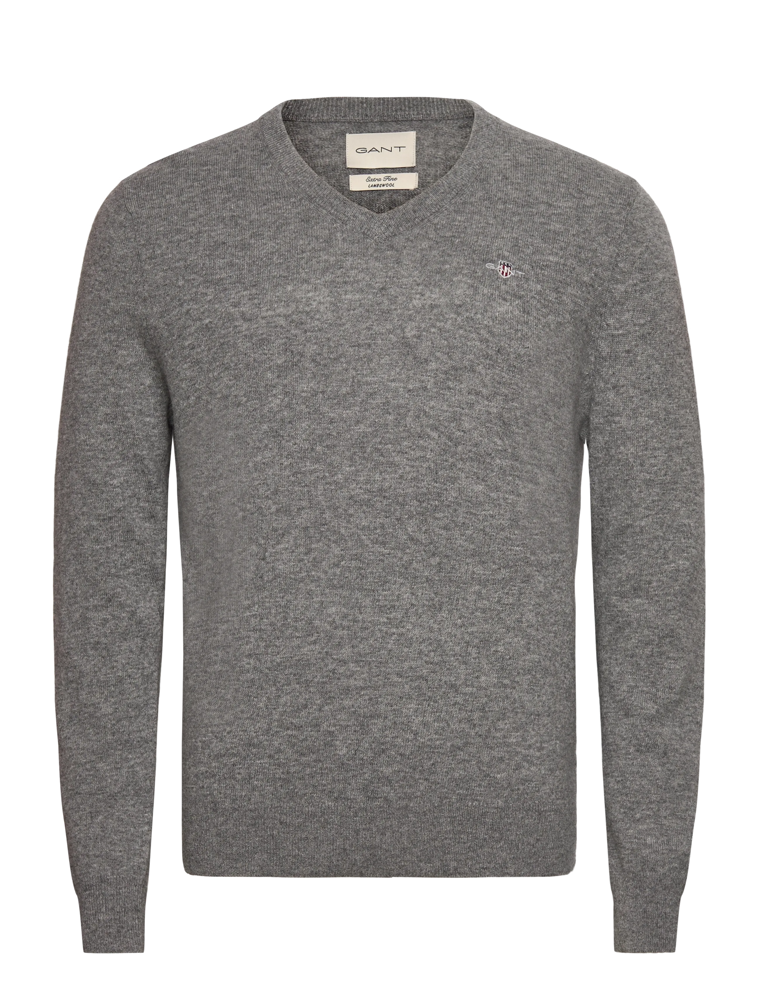 Gant EXTRAFINE LAMBSWOOL V-NECK - Gant - DARK GREY MELANGE / grey