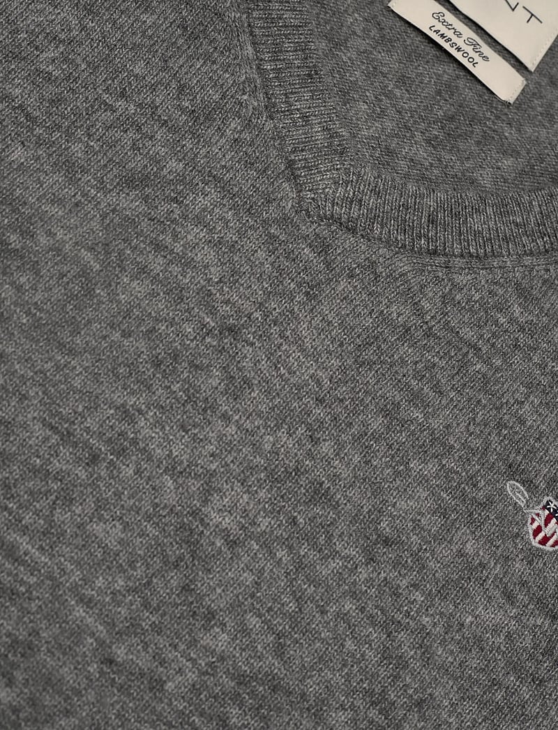 GANT - EXTRAFINE LAMBSWOOL V-NECK - v-ringat - dark grey melange - 2