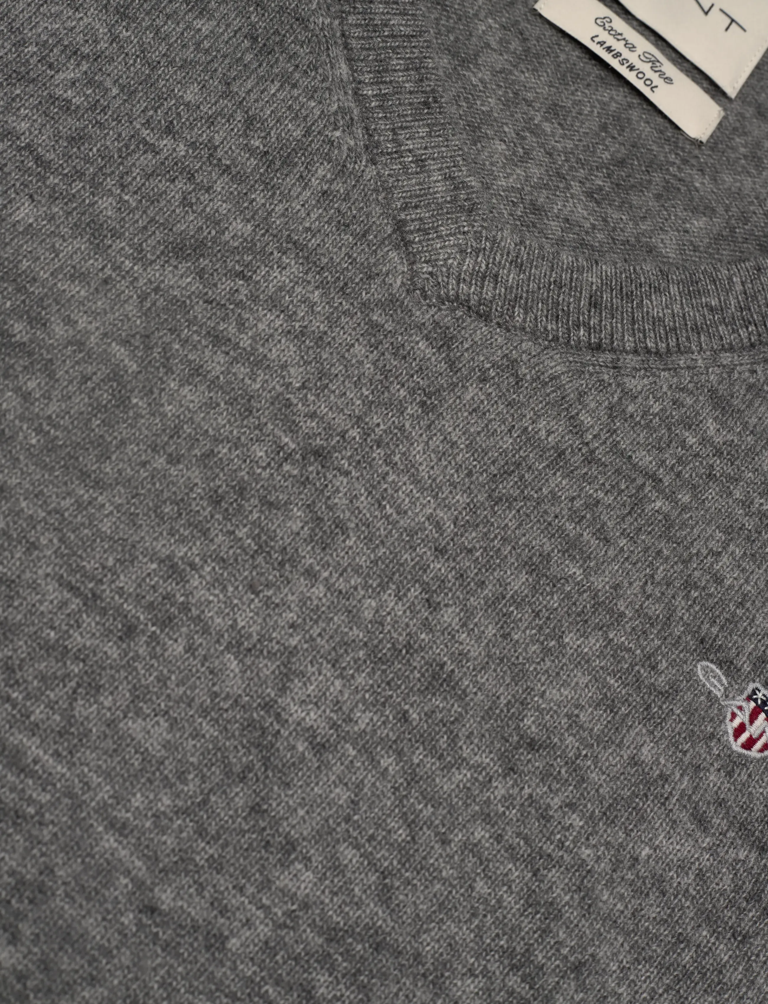 Gant - EXTRAFINE LAMBSWOOL V-NECK - v-necks - dark grey melange - 2