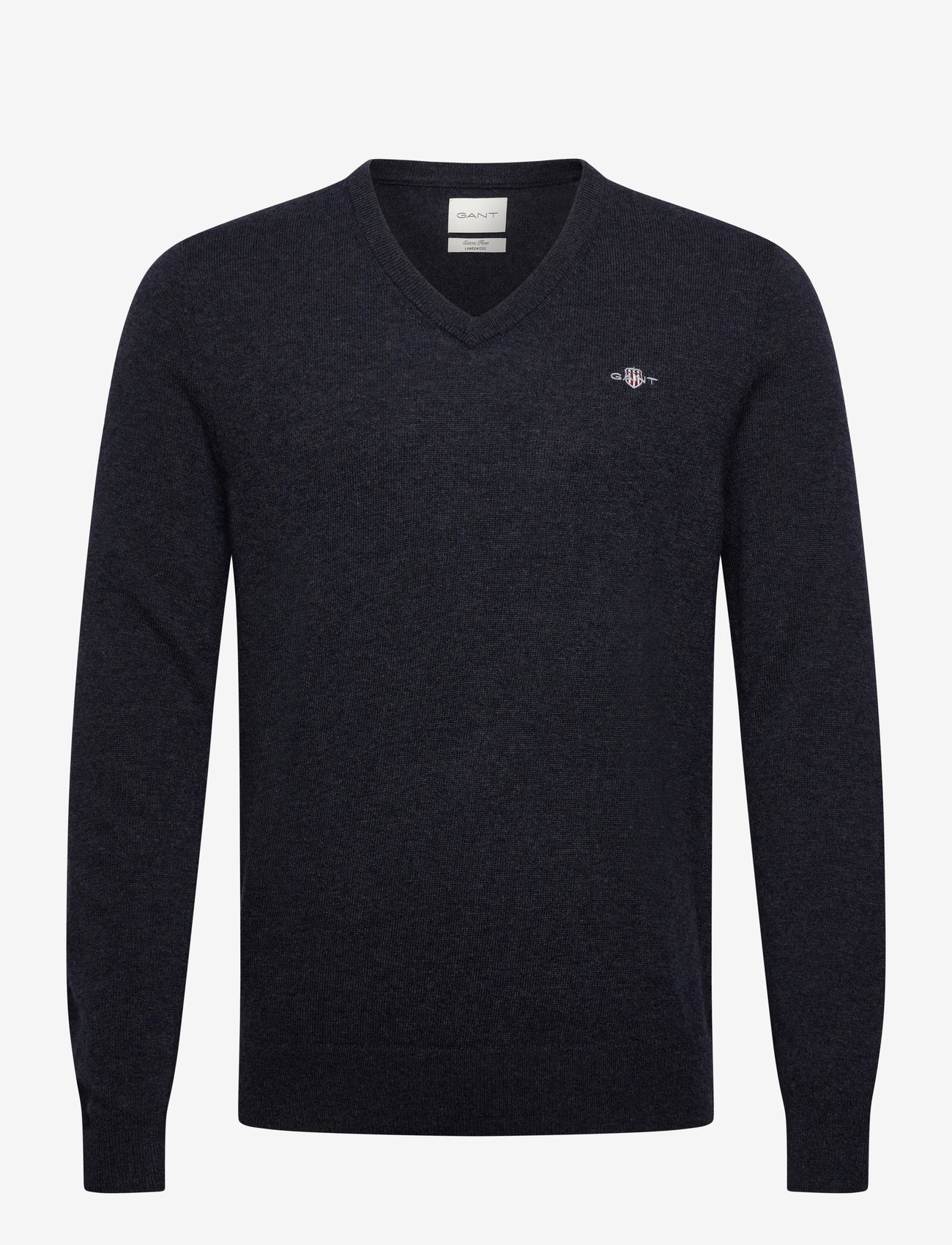GANT - EXTRAFINE LAMBSWOOL V-NECK - v-hals - dark navy melange - 0