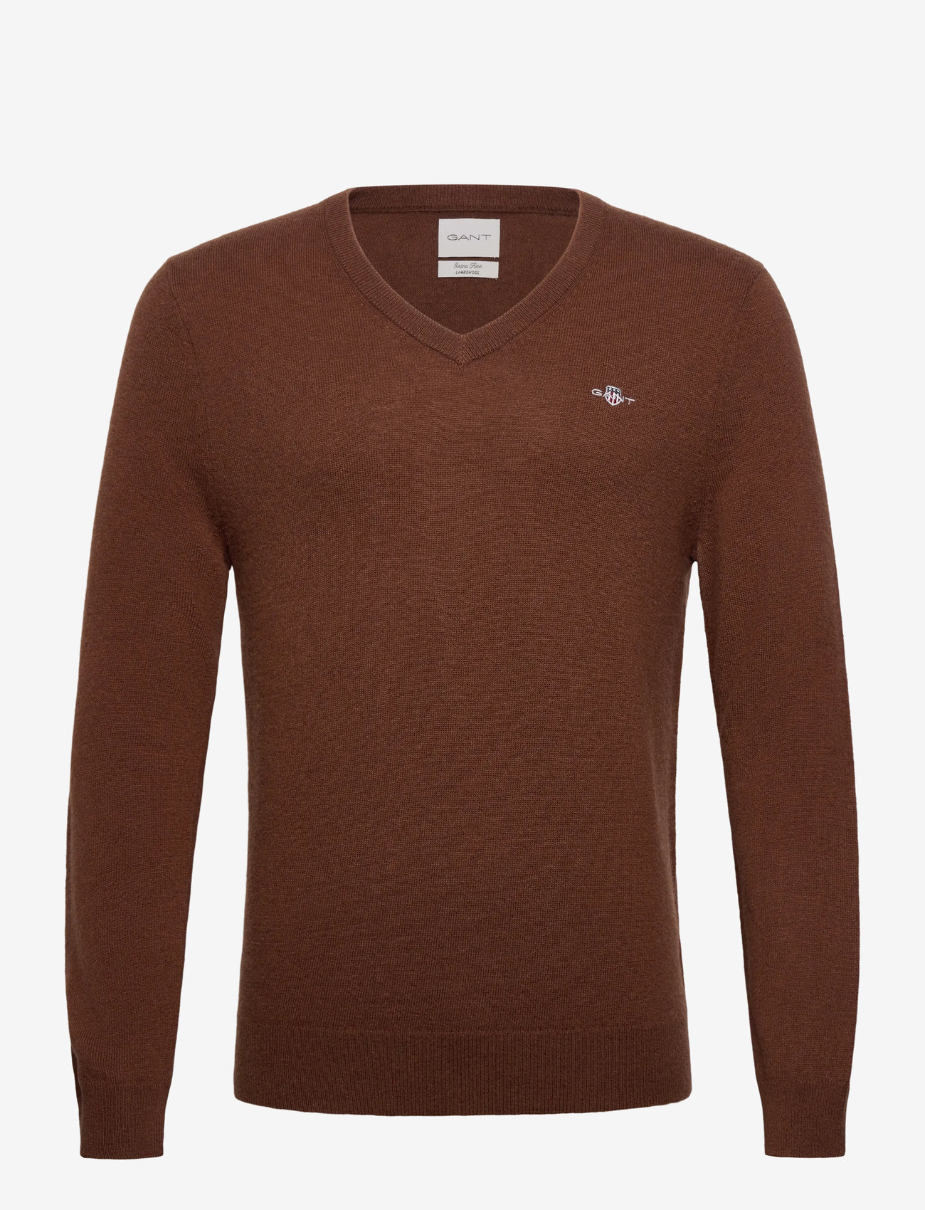 Gant - EXTRAFINE LAMBSWOOL V-NECK - v-ausschnitt - mahogany brown - 0