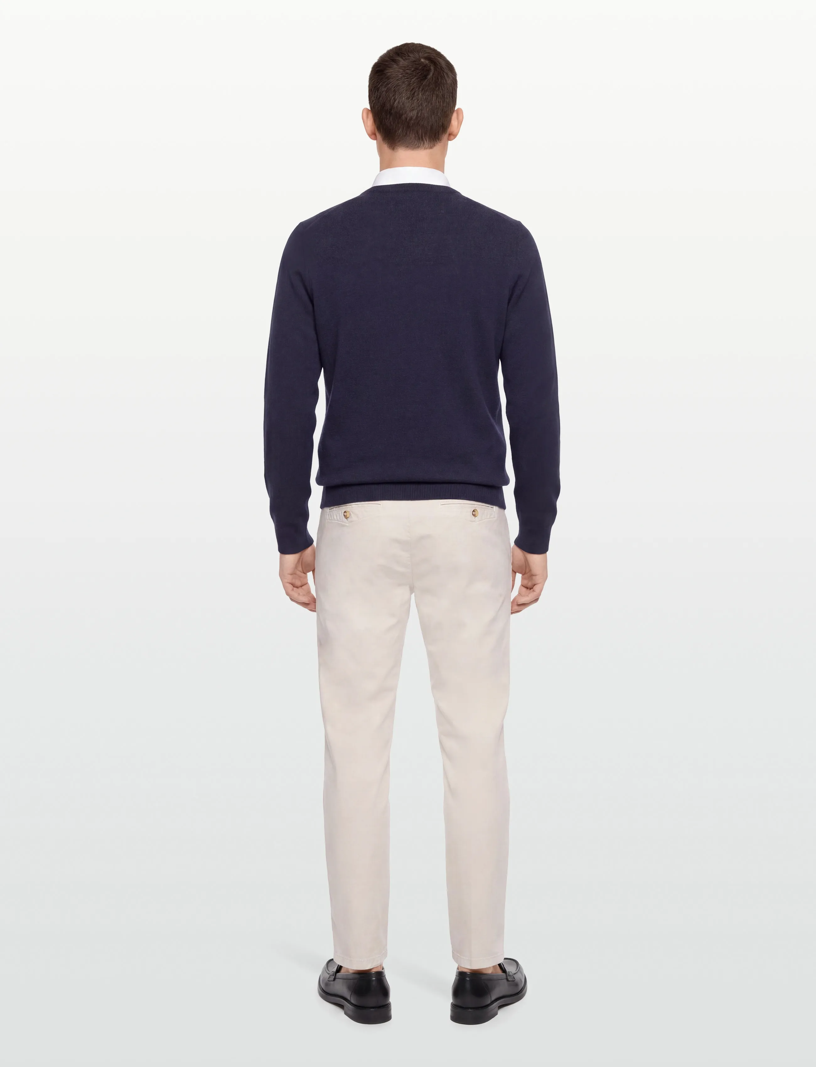 Gant - EXTRAFINE LAMBSWOOL V-NECK - trøjer - marine - 4