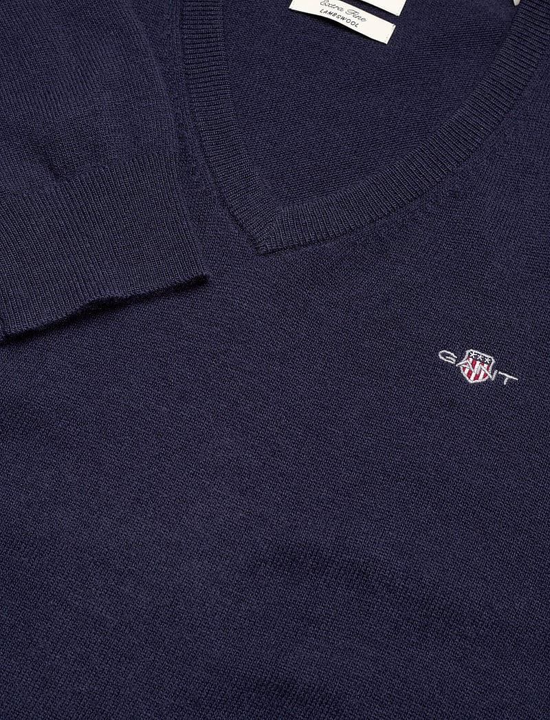 GANT - EXTRAFINE LAMBSWOOL V-NECK - v-ringat - marine - 2