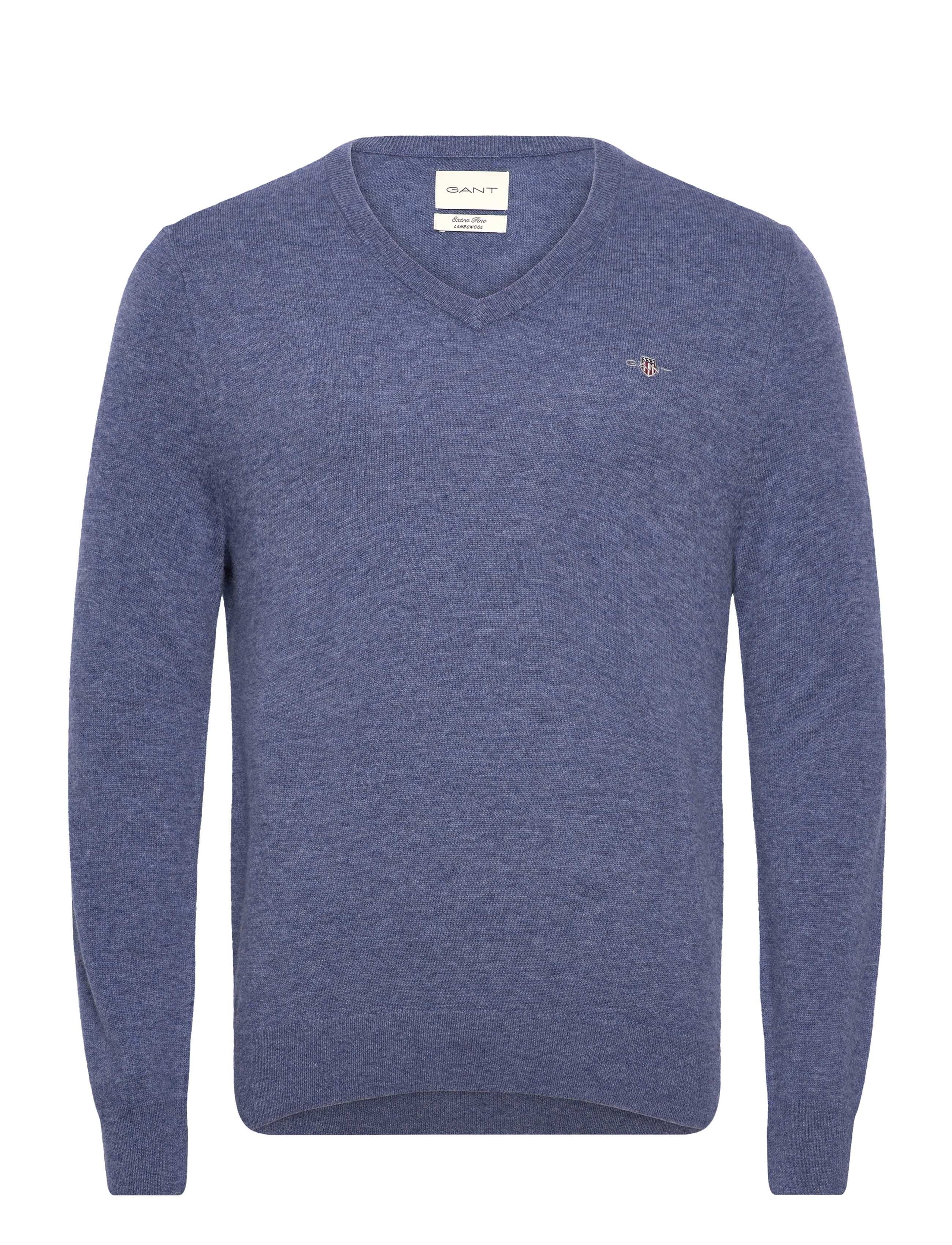 Gant EXTRAFINE LAMBSWOOL V-NECK - V-hals - STONE BLUE MELANGE / blue