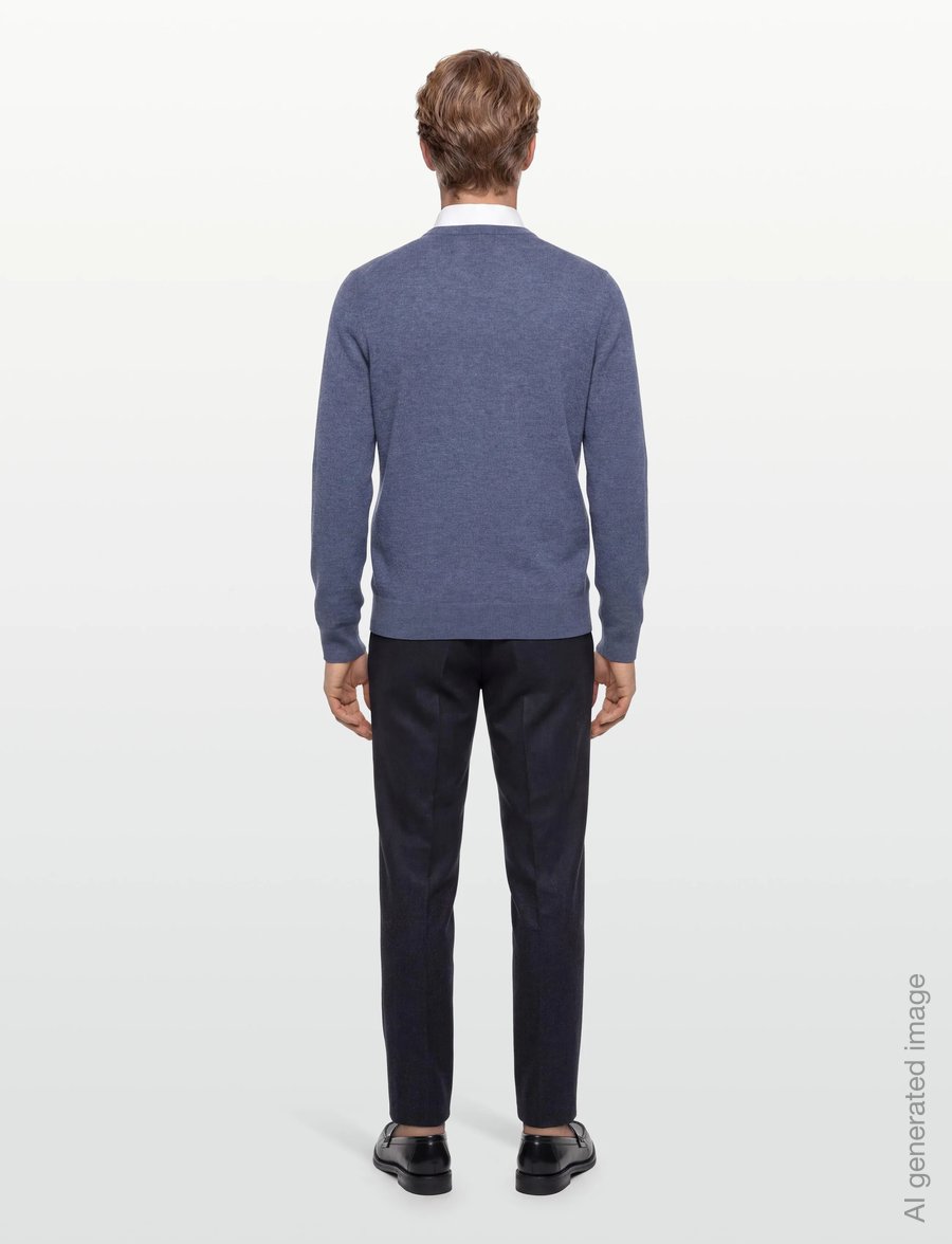 Gant - EXTRAFINE LAMBSWOOL V-NECK - v-ausschnitt - stone blue melange - 4