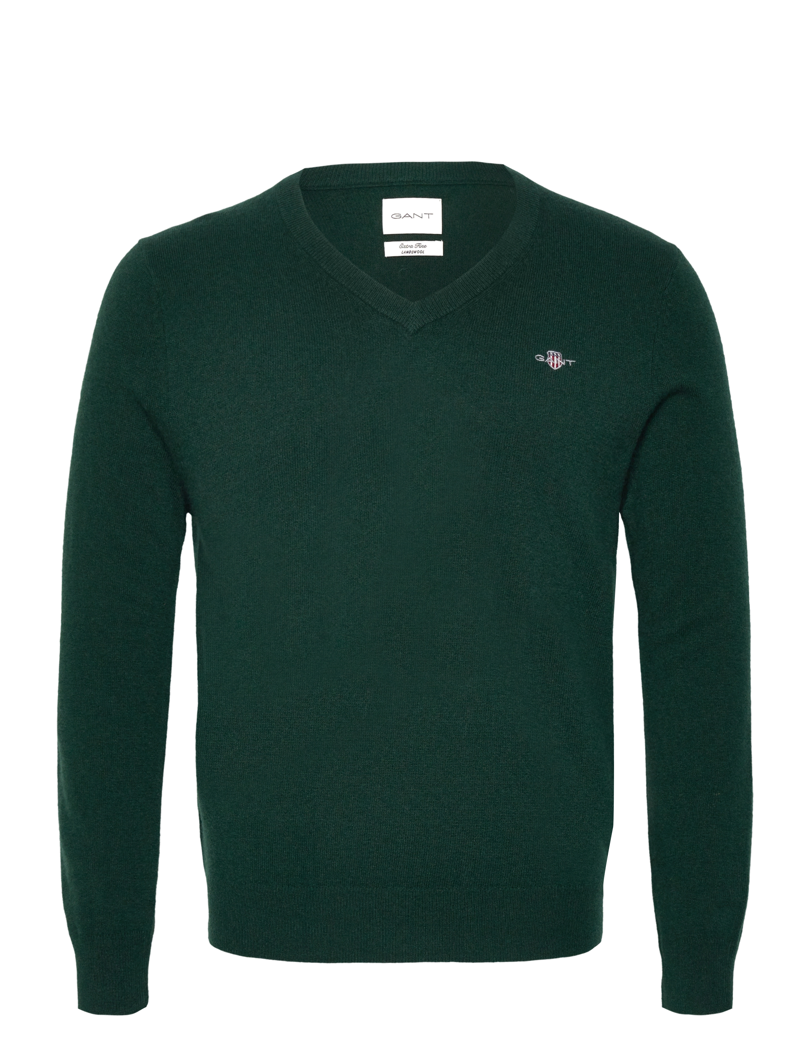 Gant Extrafine Lambswool V-Neck, S, Knitwear, Grün - V-necks, Männerswear