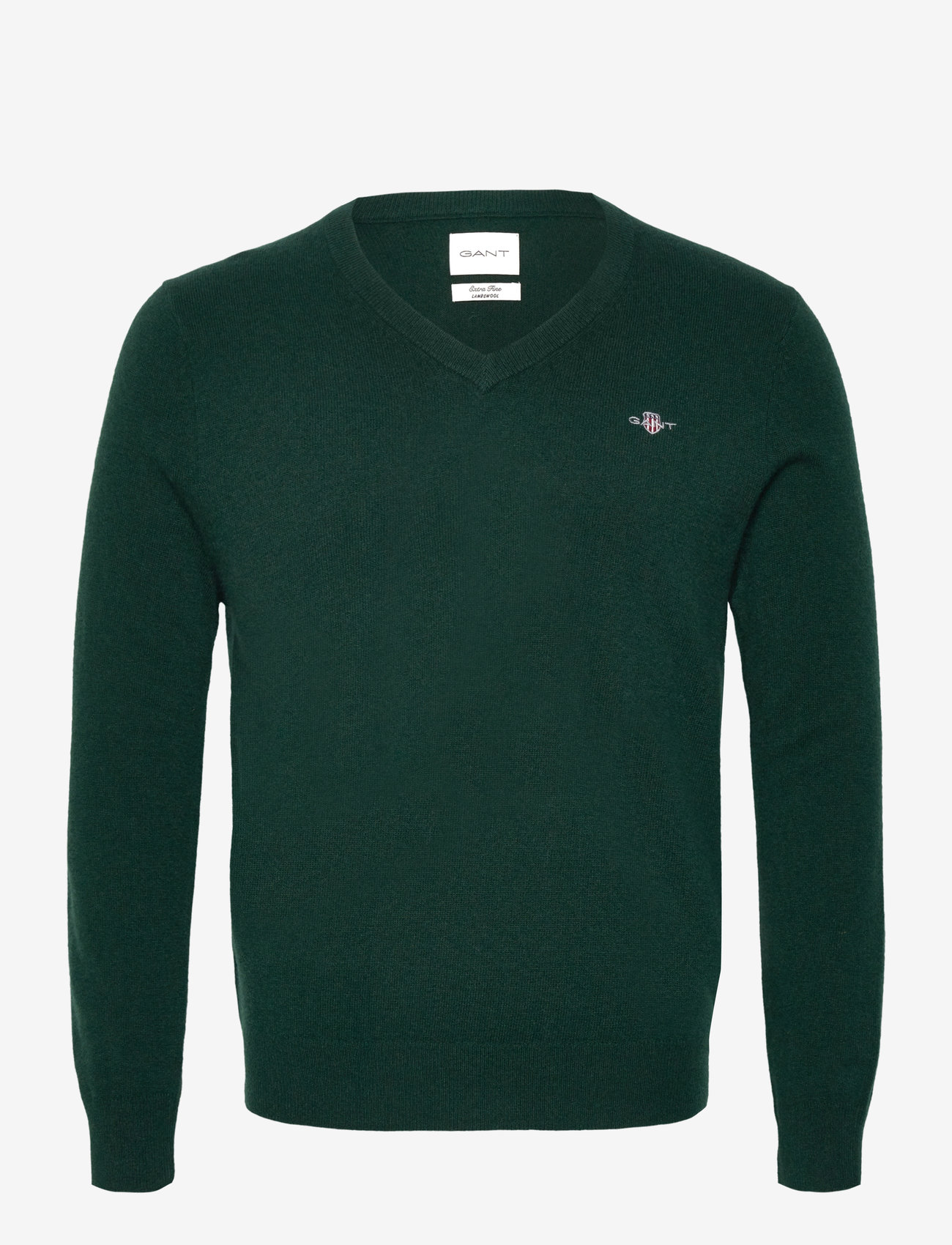 GANT - EXTRAFINE LAMBSWOOL V-NECK - v-ringat - tartan green - 0