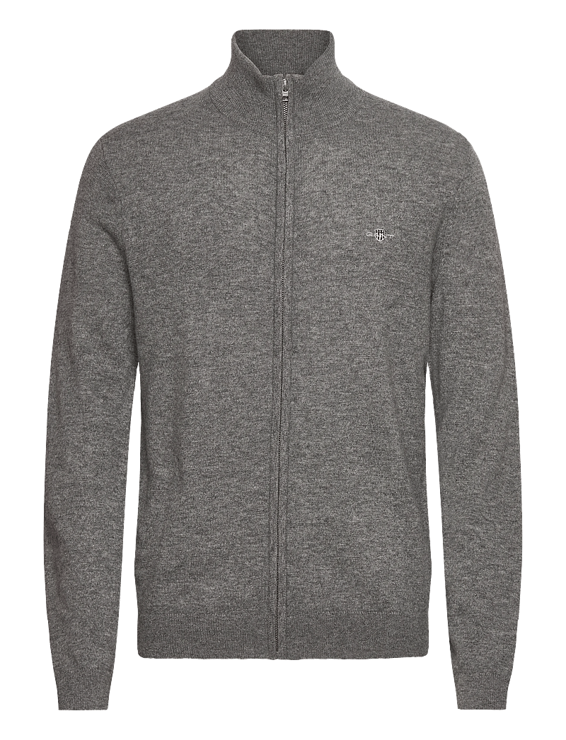 GANT - EXTRAFINE LAMBSWOOL ZIP CARDIGAN - lukuga džemprid - dark grey melange - 0