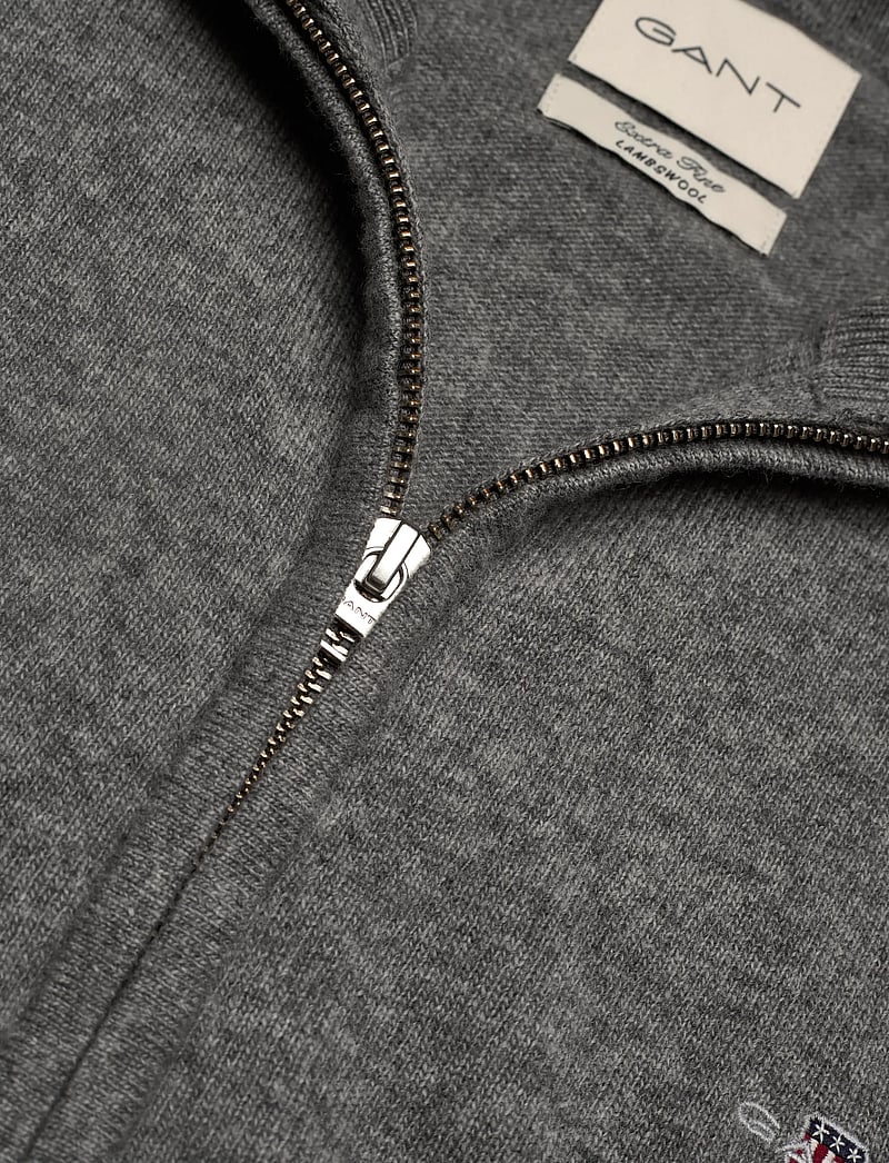 GANT - EXTRAFINE LAMBSWOOL ZIP CARDIGAN - lukuga džemprid - dark grey melange - 2