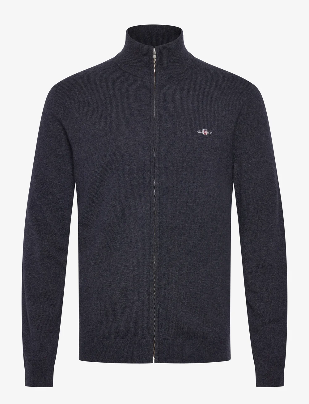 GANT - EXTRAFINE LAMBSWOOL ZIP CARDIGAN - lukuga džemprid - dark navy melange - 0