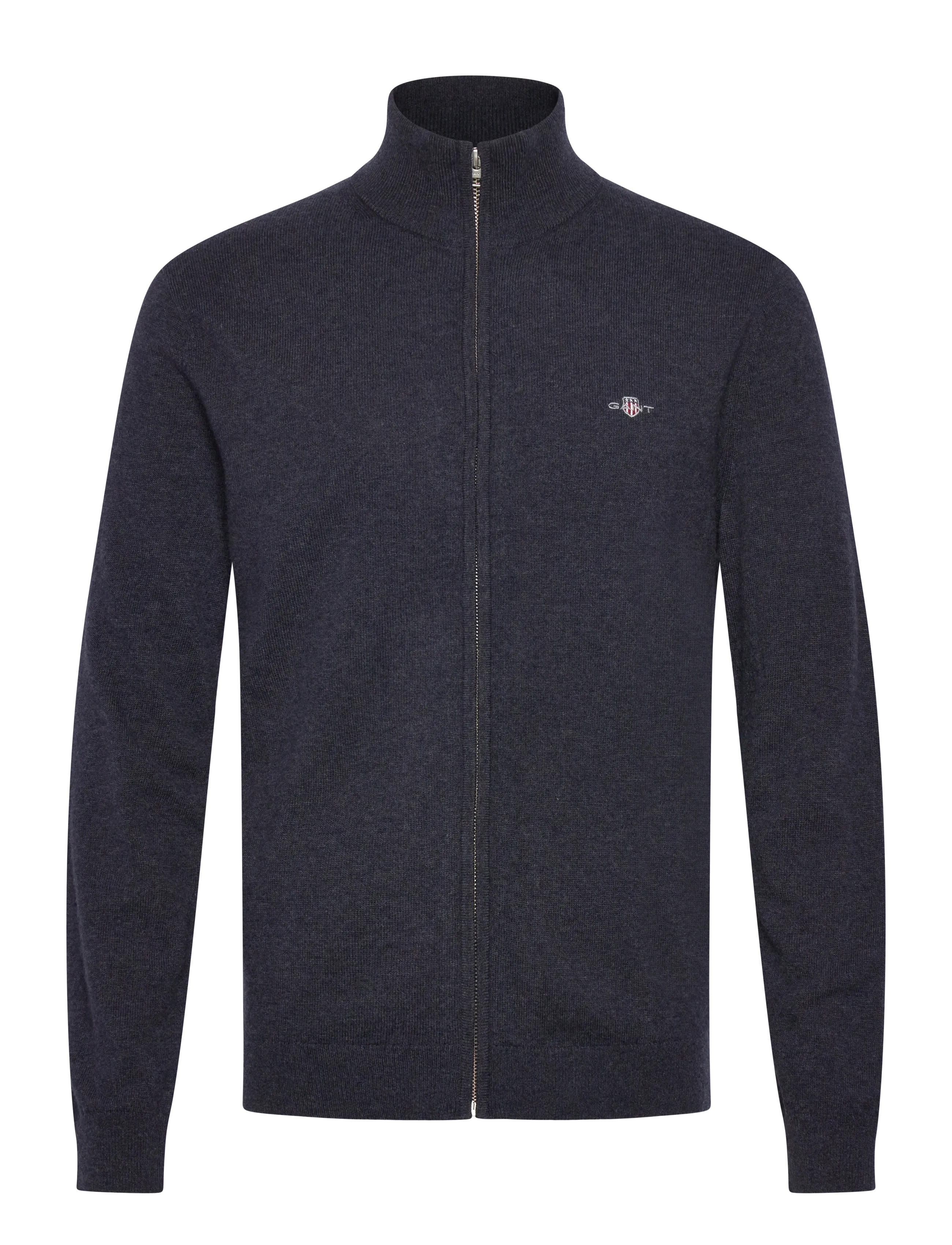 Gant EXTRAFINE LAMBSWOOL ZIP CARDIGAN - Cardigans - DARK NAVY MELANGE / navy